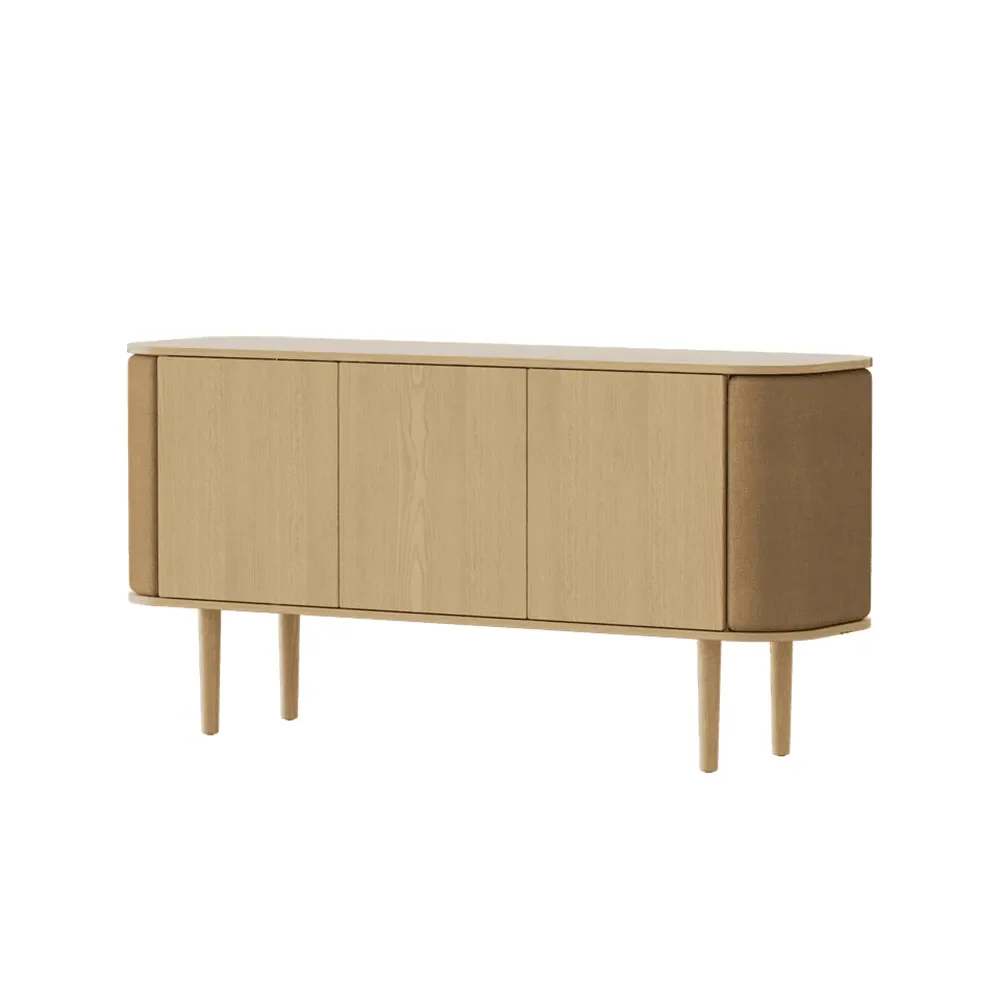 Treasures 3-dörrars skåp Ek/Brown faux leather – Umage – ek sideboards