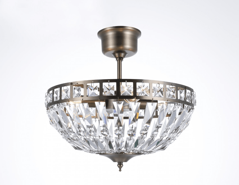 Flores Ø35 kristall – Norrsken Design – metal (antique brass, bronze) (gold, crystal (clear) plafonder
