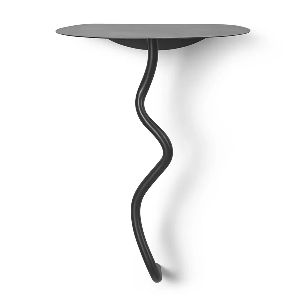 Curvature Väggmonterat bord - Black Brass – Ferm Living – svart matbord