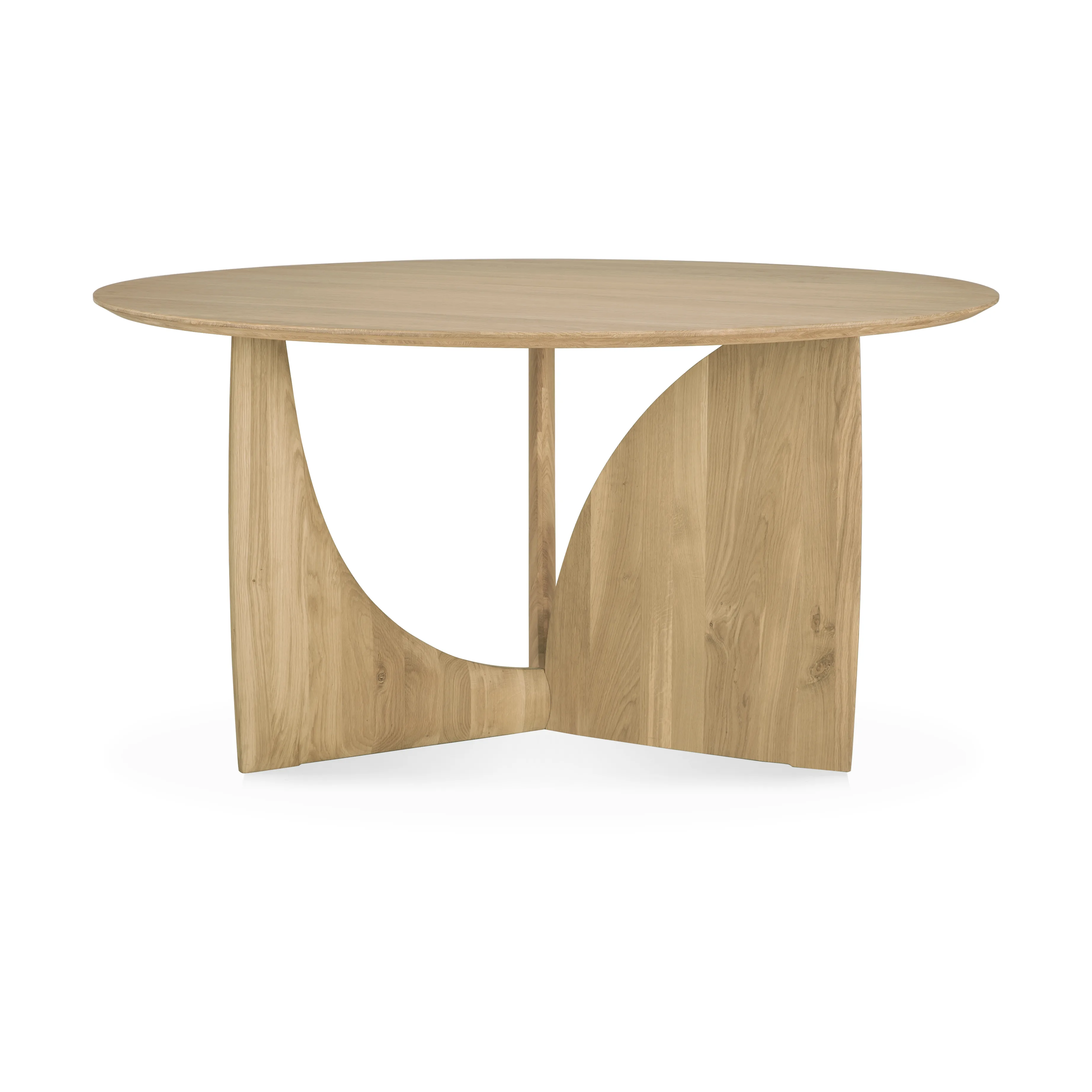 Geometric matbord, Ek, Ø150 cm – Ethnicraft – beige matbord