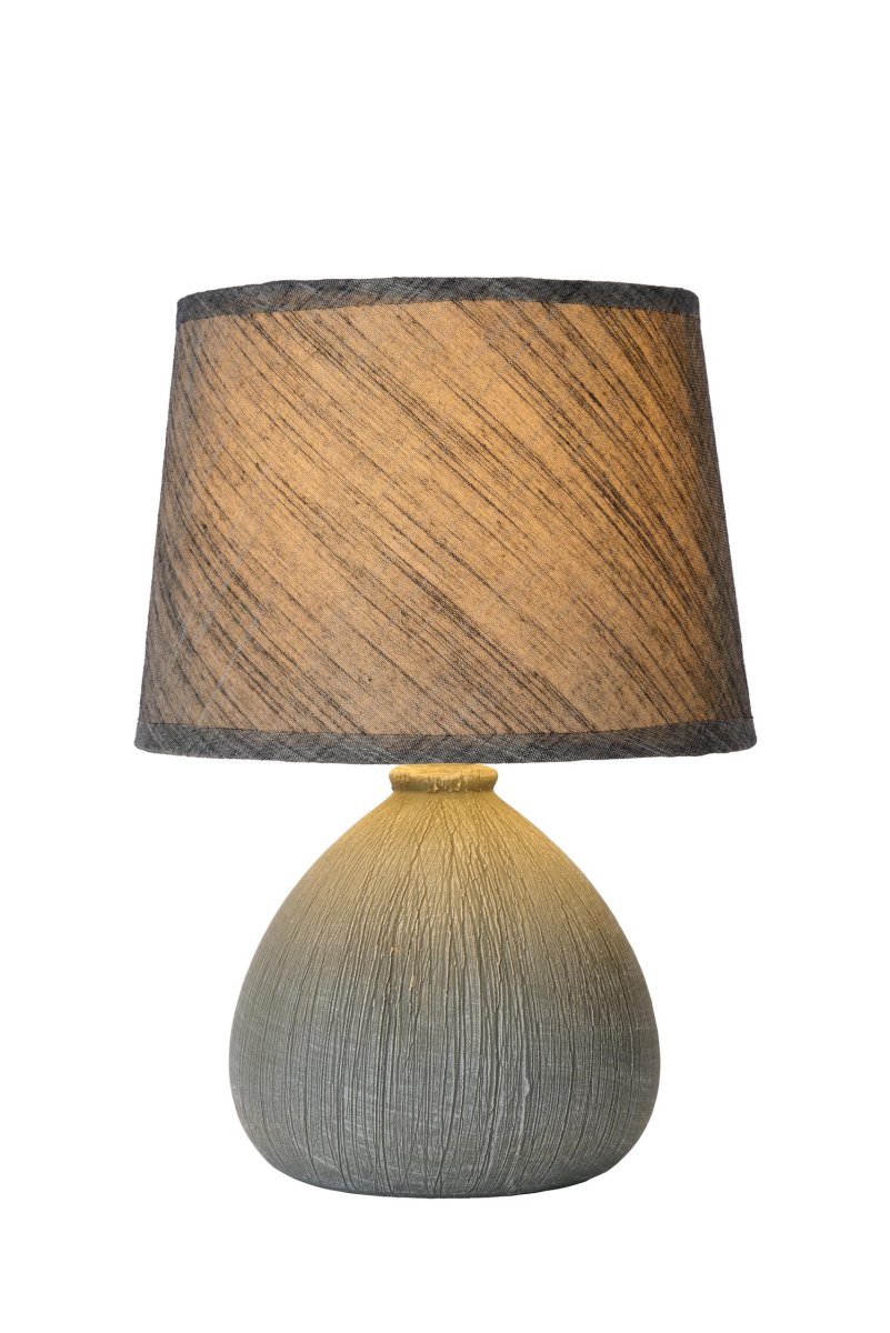 Ramzi 26cm bordslampa – Lucide – ceramic (gray, linen bordslampor