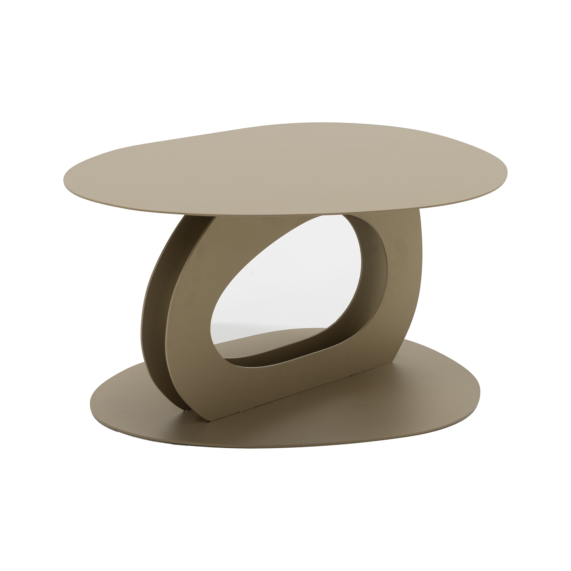 SPINDER DESIGN Tonda soffbord, ekologiskt - champagnefärgat återvunnet stål (65,5x55) – Spinder Design – recycled soffbord