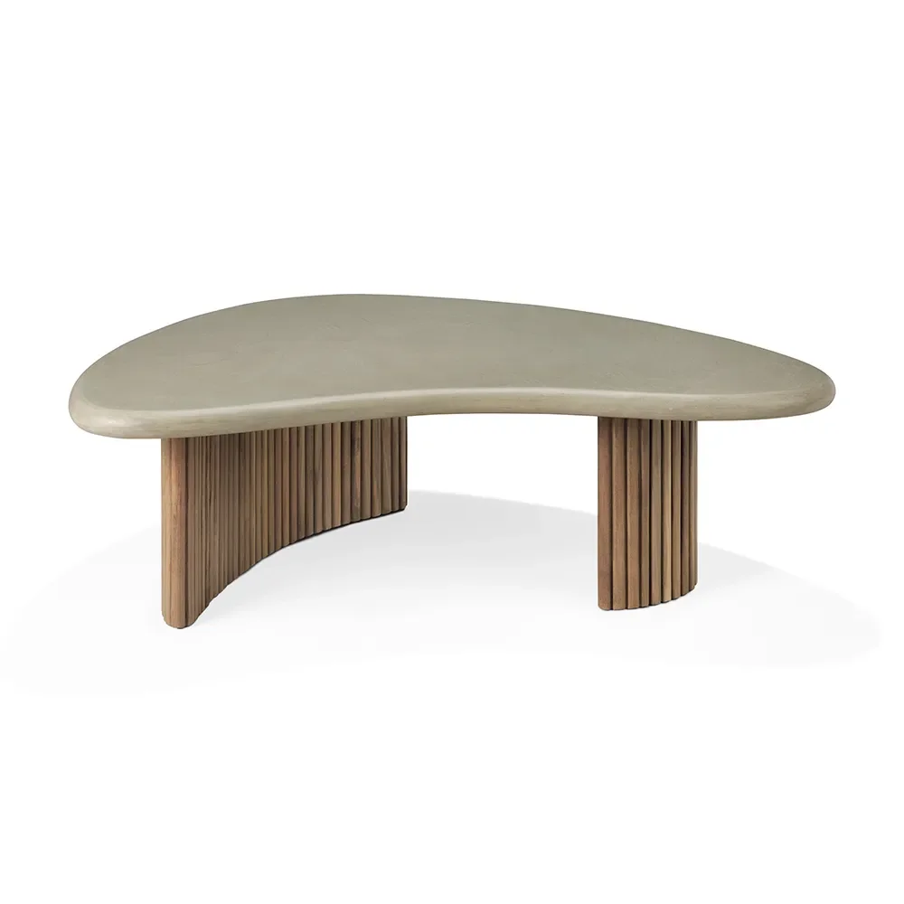 Boomerang outdoor Soffbord 90x61 cm – Ethnicraft – concrete (gray, teak soffbord