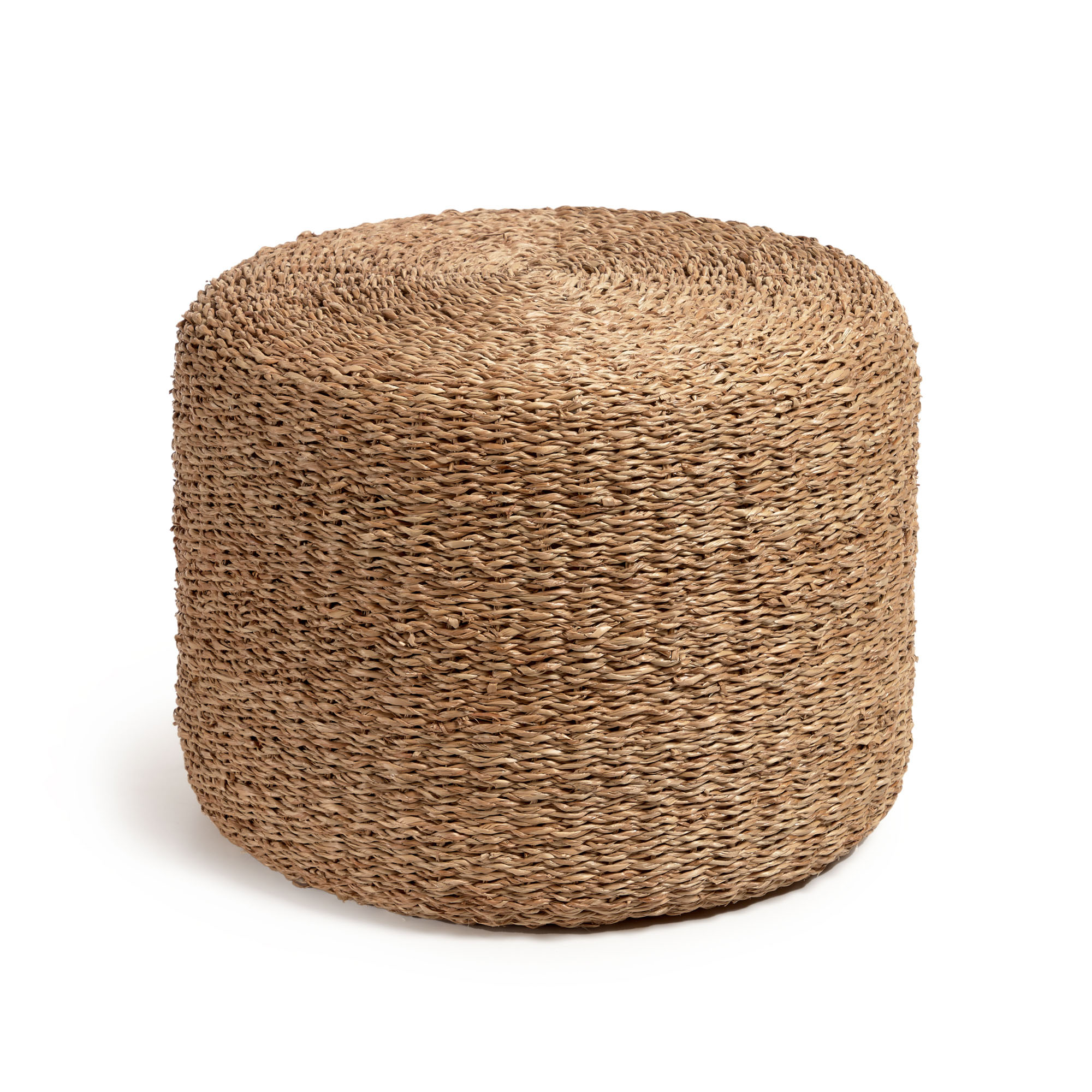 KAVE HOME Someina fotpall, rund - naturlig polystyren och sjögräs (Ø40) – Kave Home – seaweed ottomans