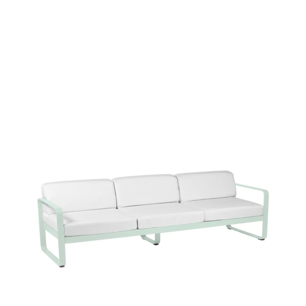 Bellevie soffa, 3-sits ice mint-off-white dyna – Fermob – grön soffor