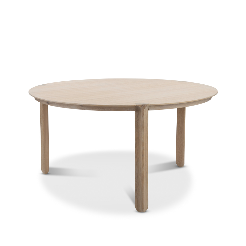 Amor matbord runt, ek vitpigment hårdvaxolja – Mavis – beige matbord