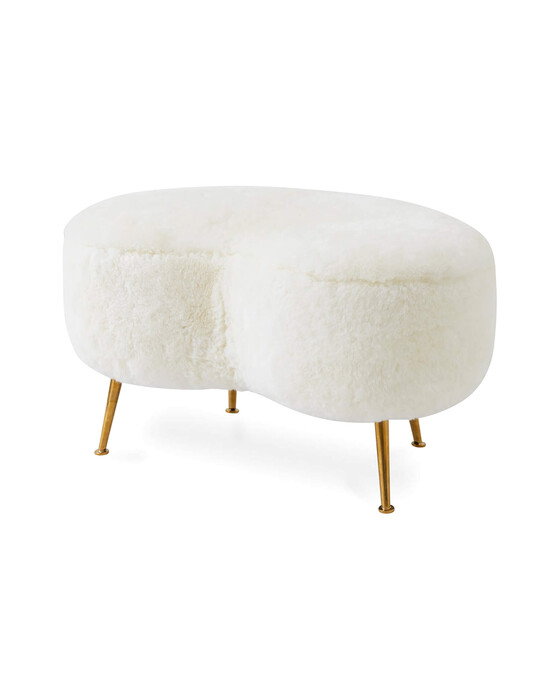 Kidney ottoman vit – Jonathan Adler – vit ottomans