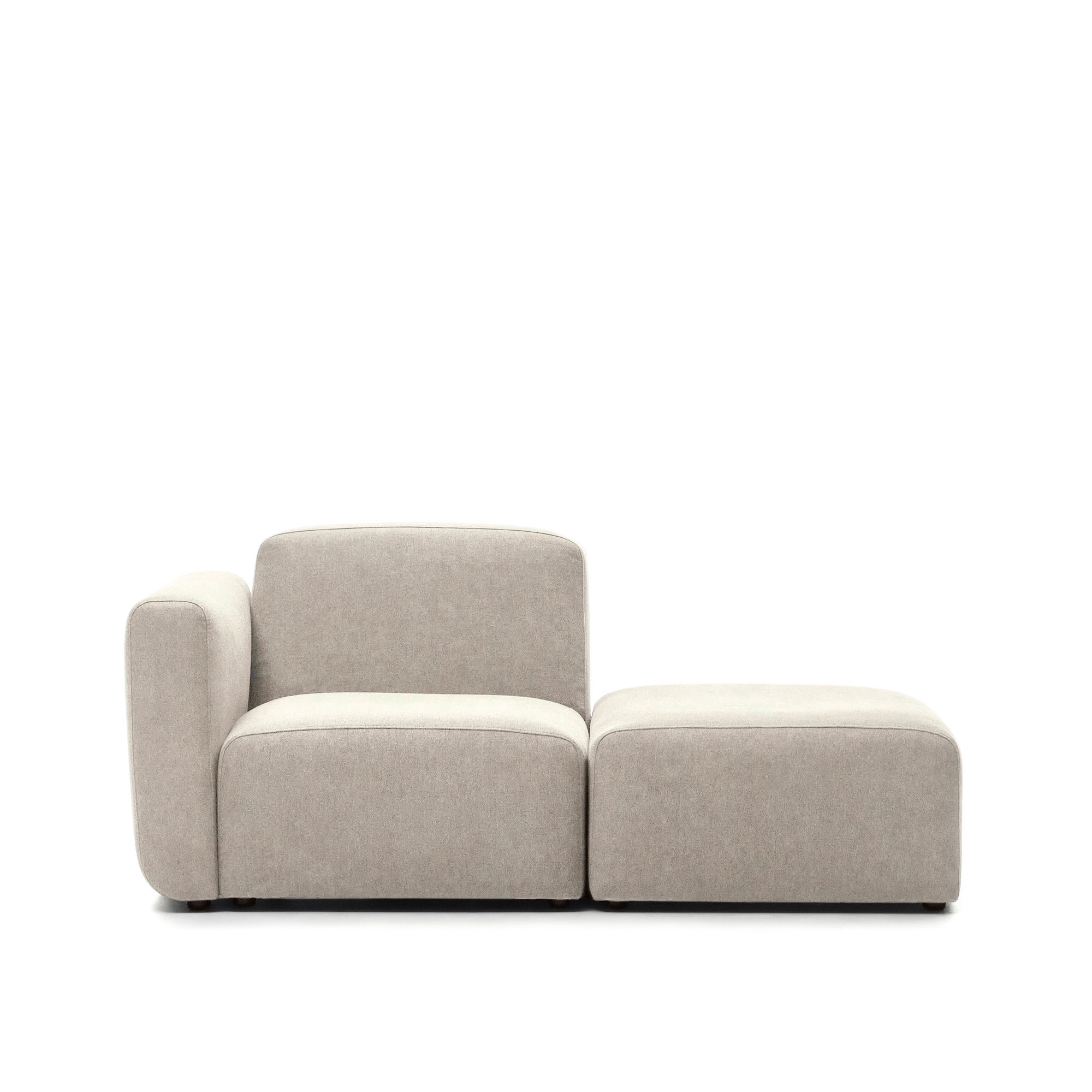 KAVE HOME Neom 1-sits modulsoffa med ryggmodul - beige interlockvävt tyg (169cm) – Kave Home – interlock woven fabric