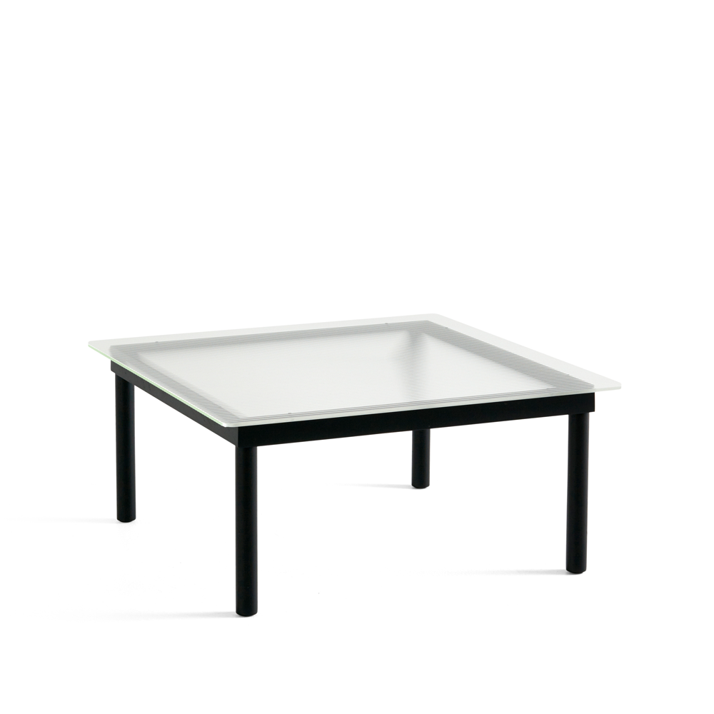 Kofi soffbord, Black oak-ribbed glass, 80 cm – HAY – svart soffbord