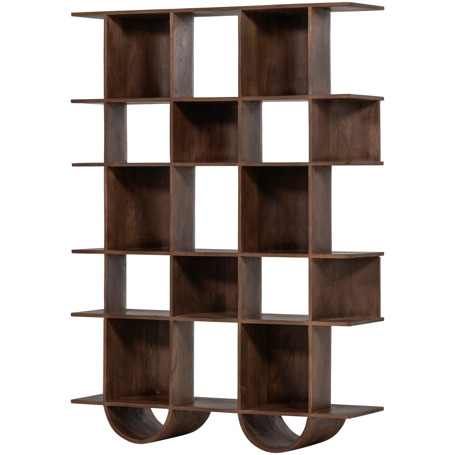 WOOOD Sinne bokhylla - valnöt mangoträ (180x130) – WOOOD – mangowood (brown, walnut bokhyllor