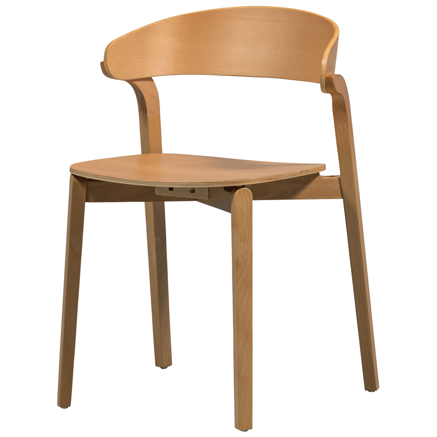 WOOOD Cras matstol - naturfärgad askfaner och ben i björk – WOOOD – ash wood (beige, birch wood matstolar