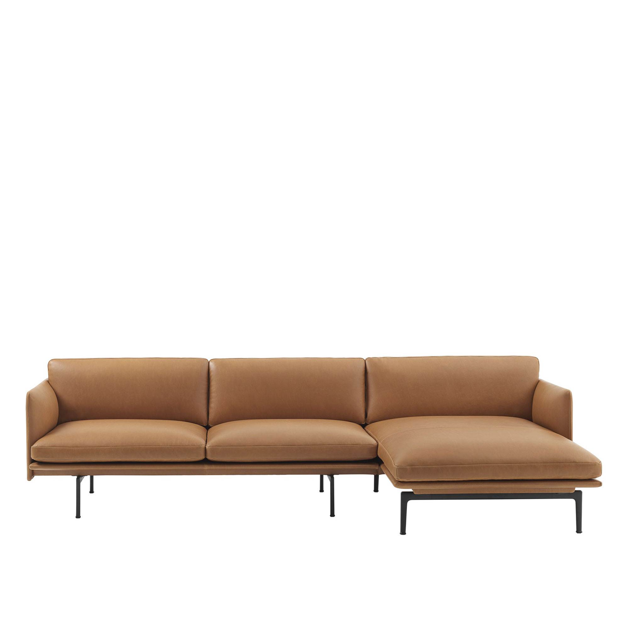 Outline Sofa Chaise Longue – Muuto – brun soffor