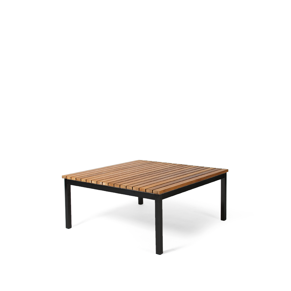 Häringe soffbord, Teak, small, svart stålstativ – Skargaarden – brun soffbord