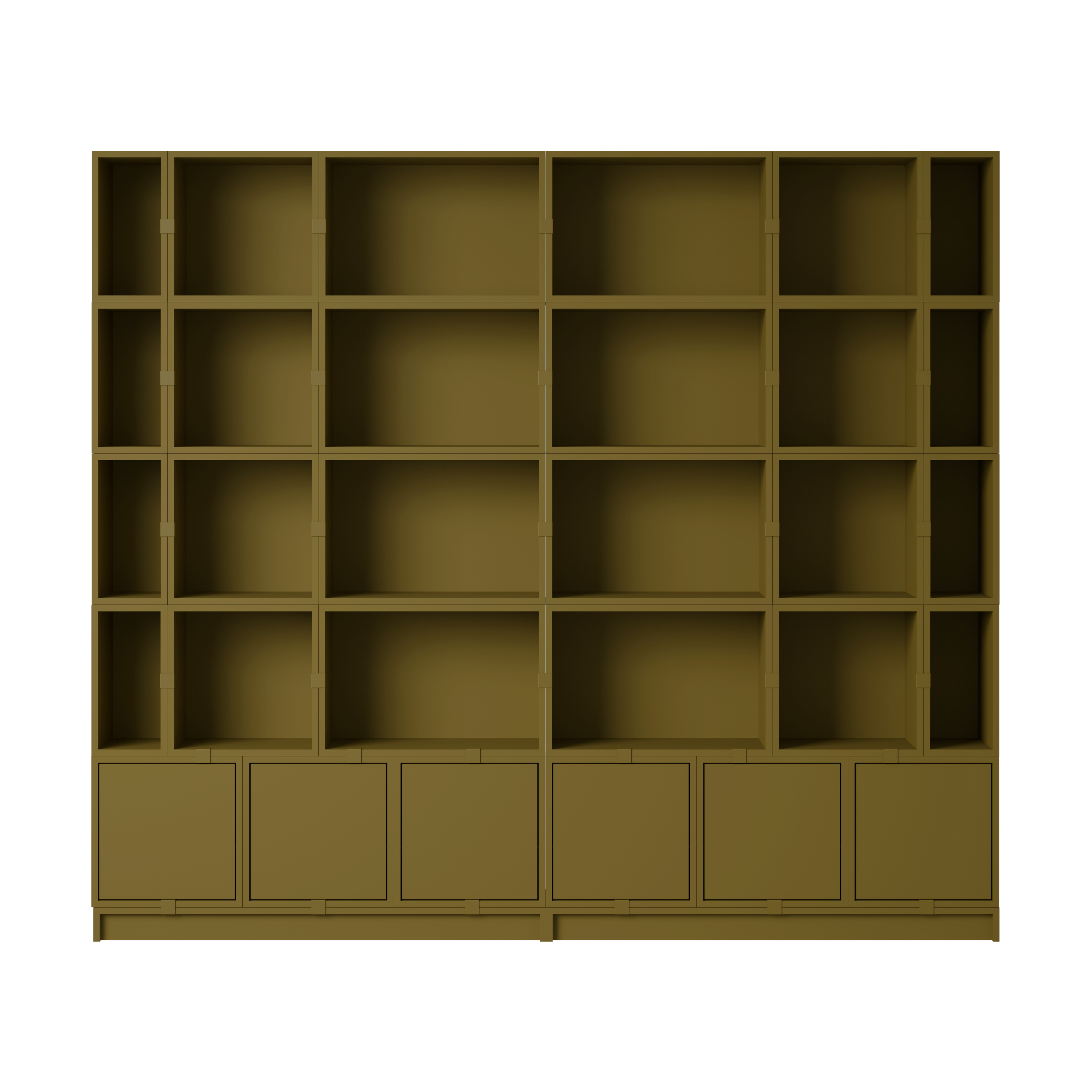 Stacked förvaringssystem Bookcase Configuration 1, Brown Green – Muuto – brun bokhyllor