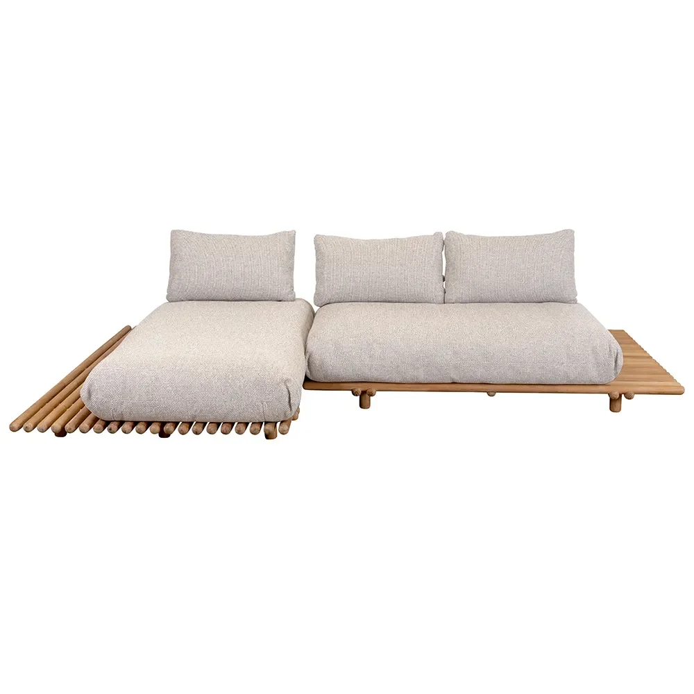 Sticks divansoffa Teak/desert sand – Cane-line – beige outdoor sofas