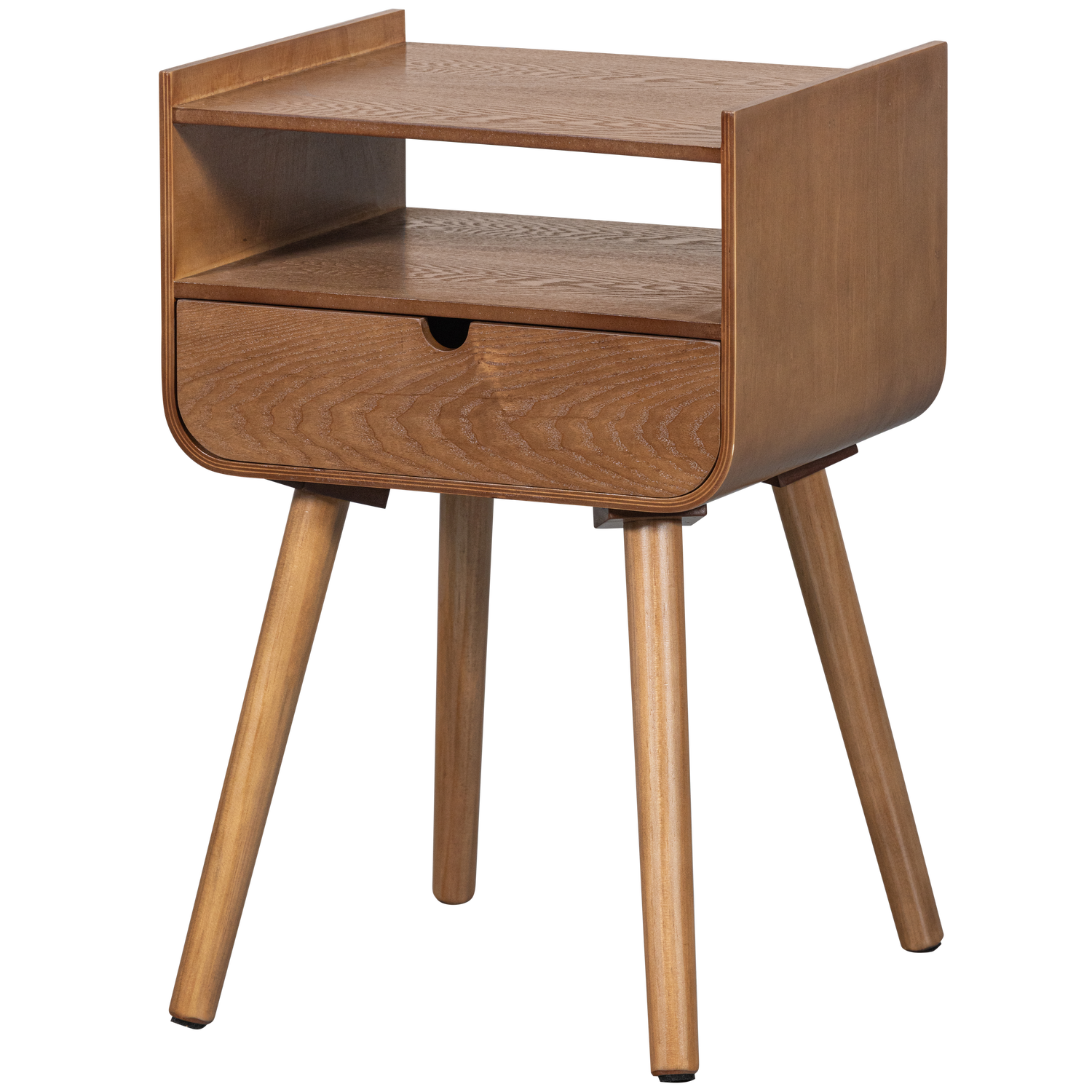 WOOOD Nils nattduksbord/sidobord, med 1 fack och 1 låda - naturfärgad MDF (36x30) – WOOOD – natur sängbord