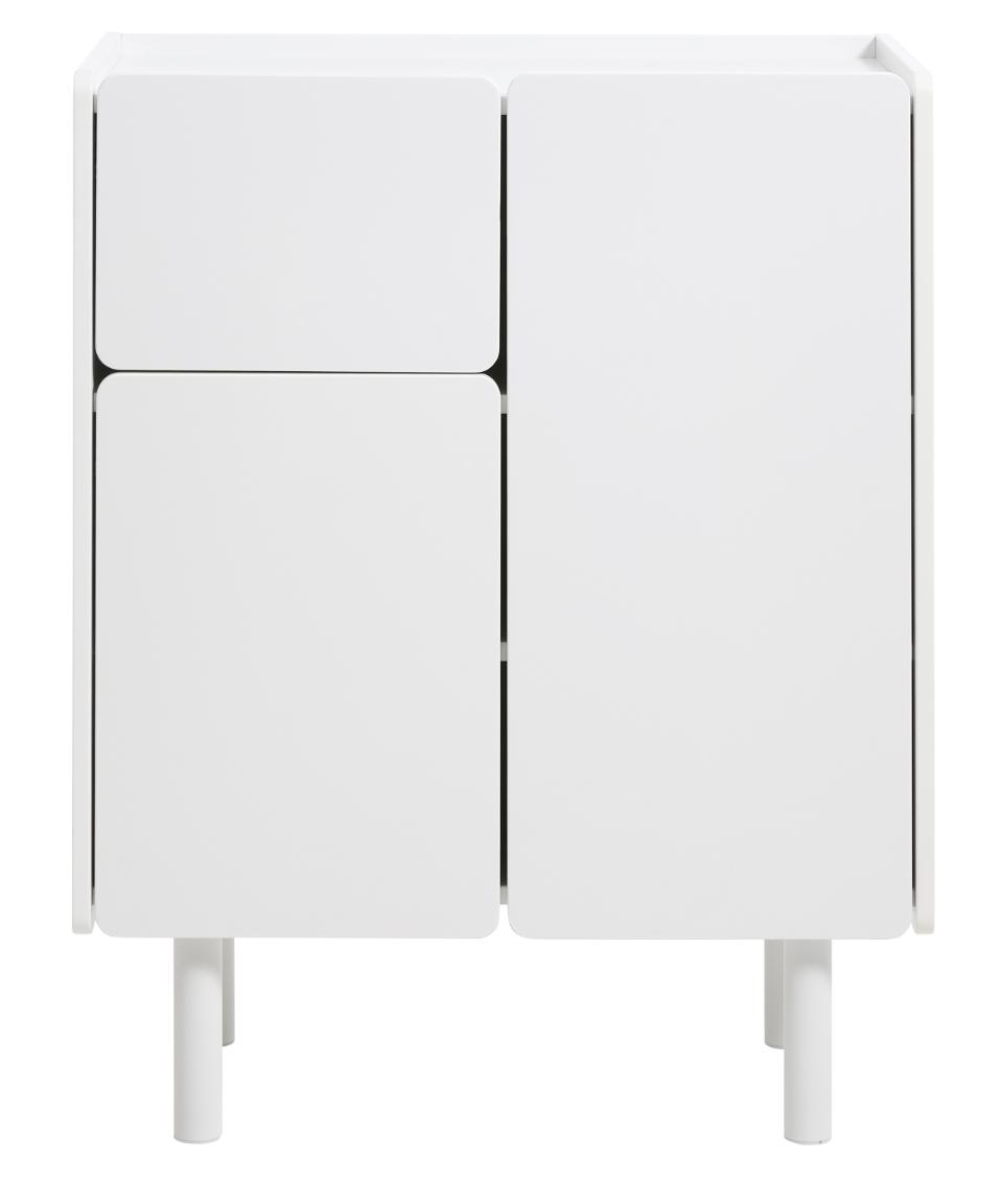 Bera skåp, med 3 dörrar och 2 hyllor - vit MDF och järn (H:100) – Unique Furniture – mdf (white, järn skåp