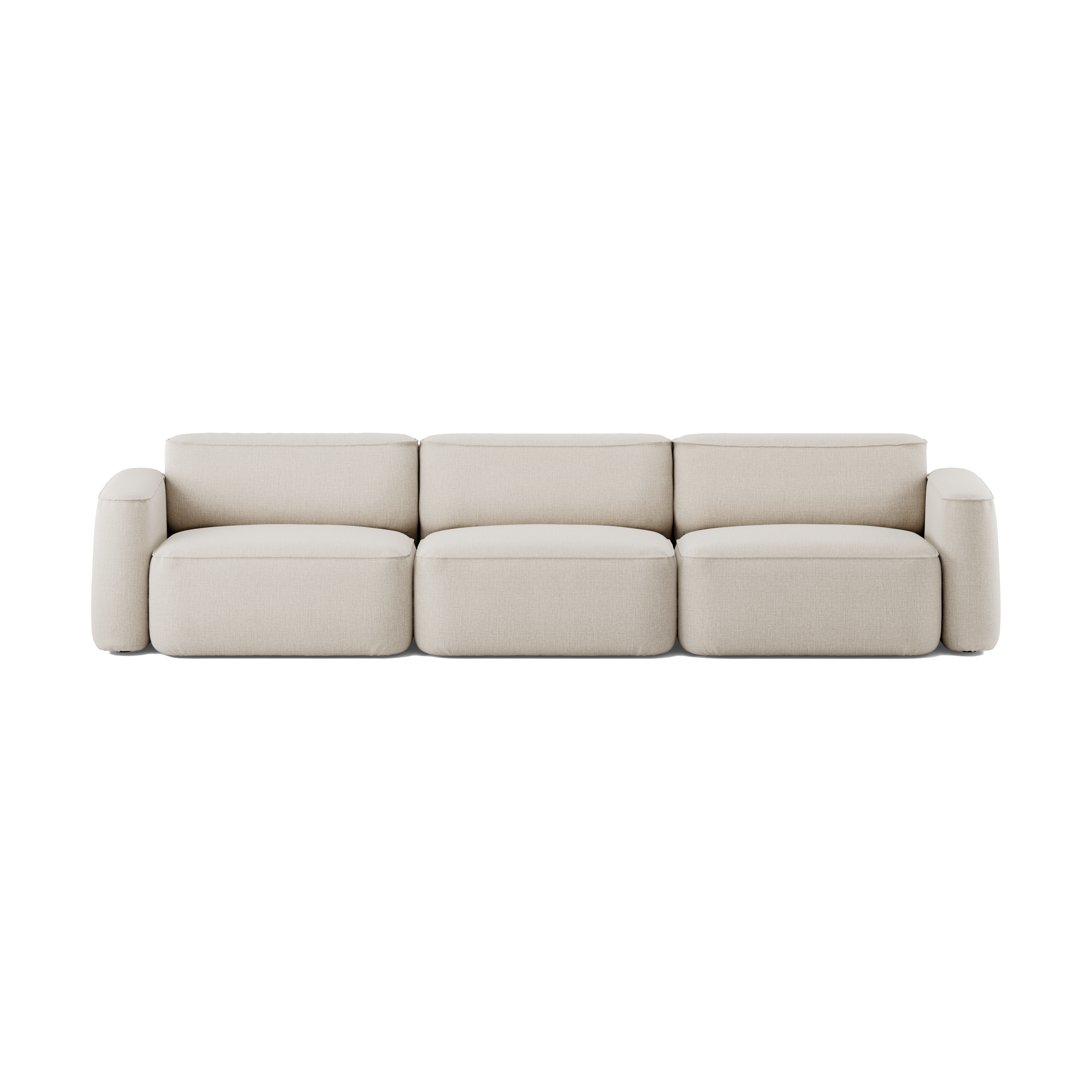 Patch 3-sits soffa, Linara 05 Porridge – Massproductions – vit soffor