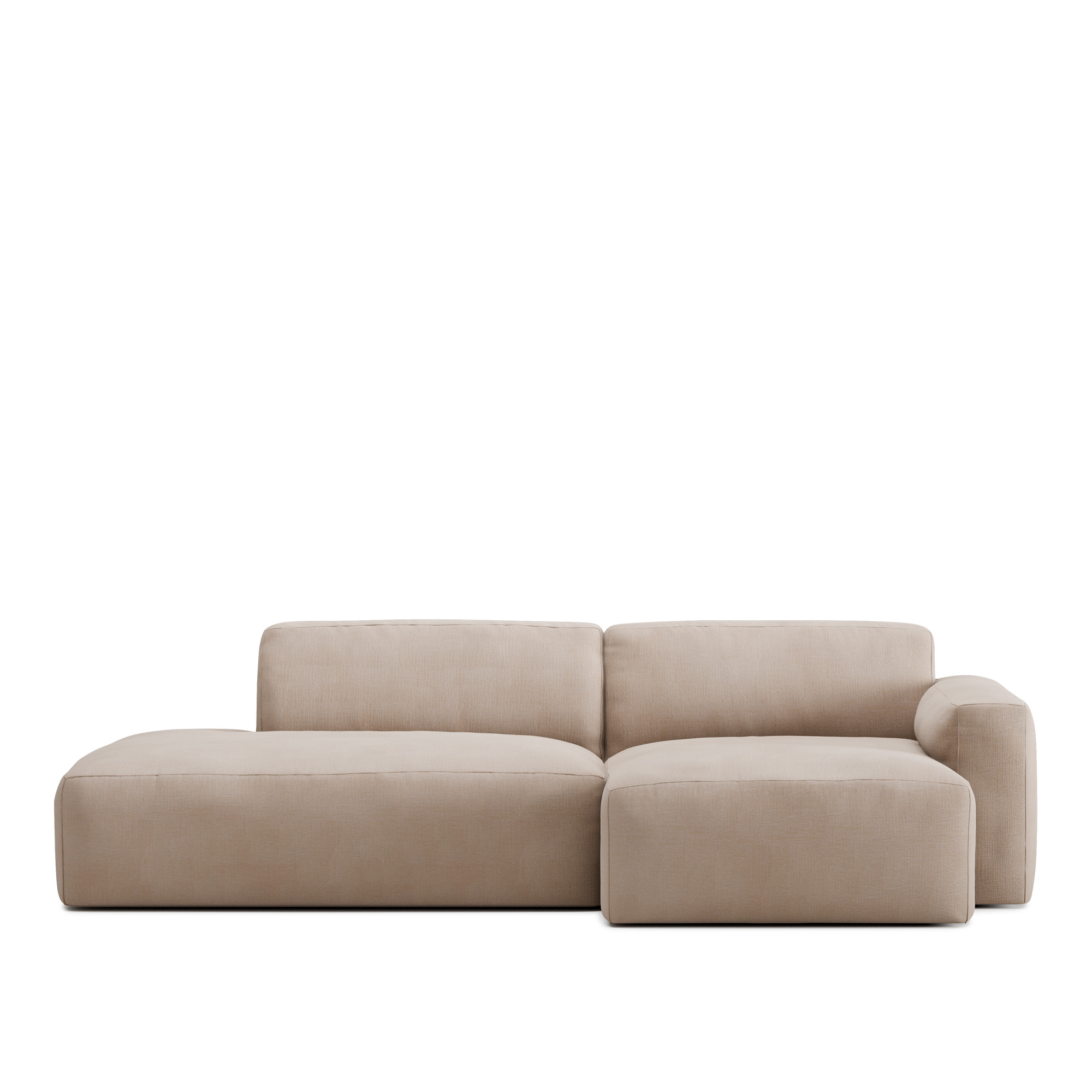 Brick 2-Seater Chaise Lounge Open End Left – NO GA – shadow beige soffor