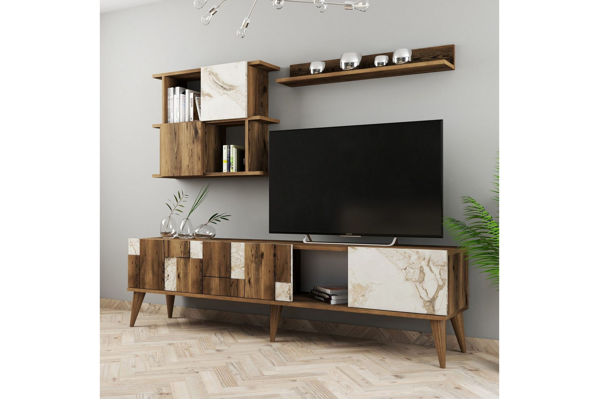 Alsacia Tv-möbelset 180 cm – vit plates