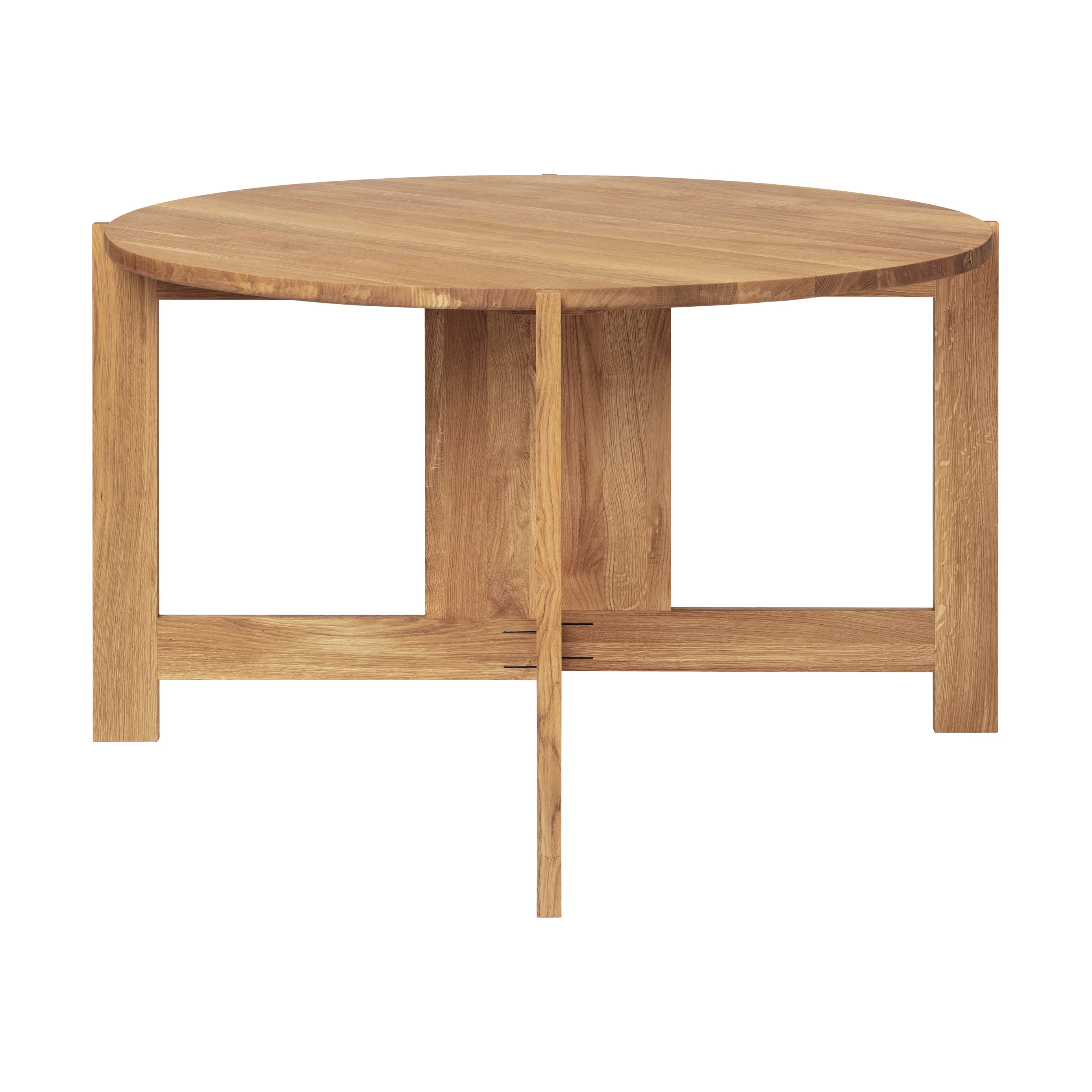Collector matbord Ø120x74 cm, Varm lackerad ek – Kristina Dam Studio – beige matbord