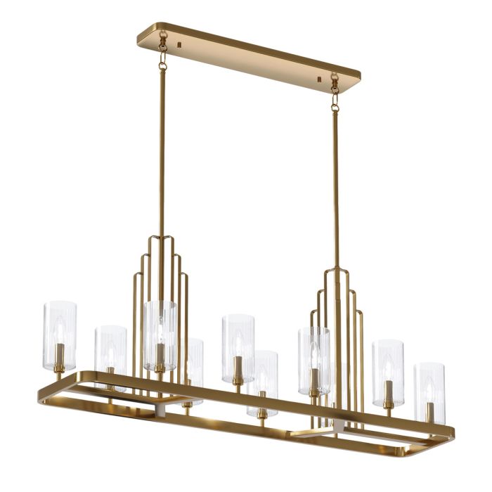 Kimrose 114cm taklampa – Elstead Lighting – brushed brass (gold, glass plafonder
