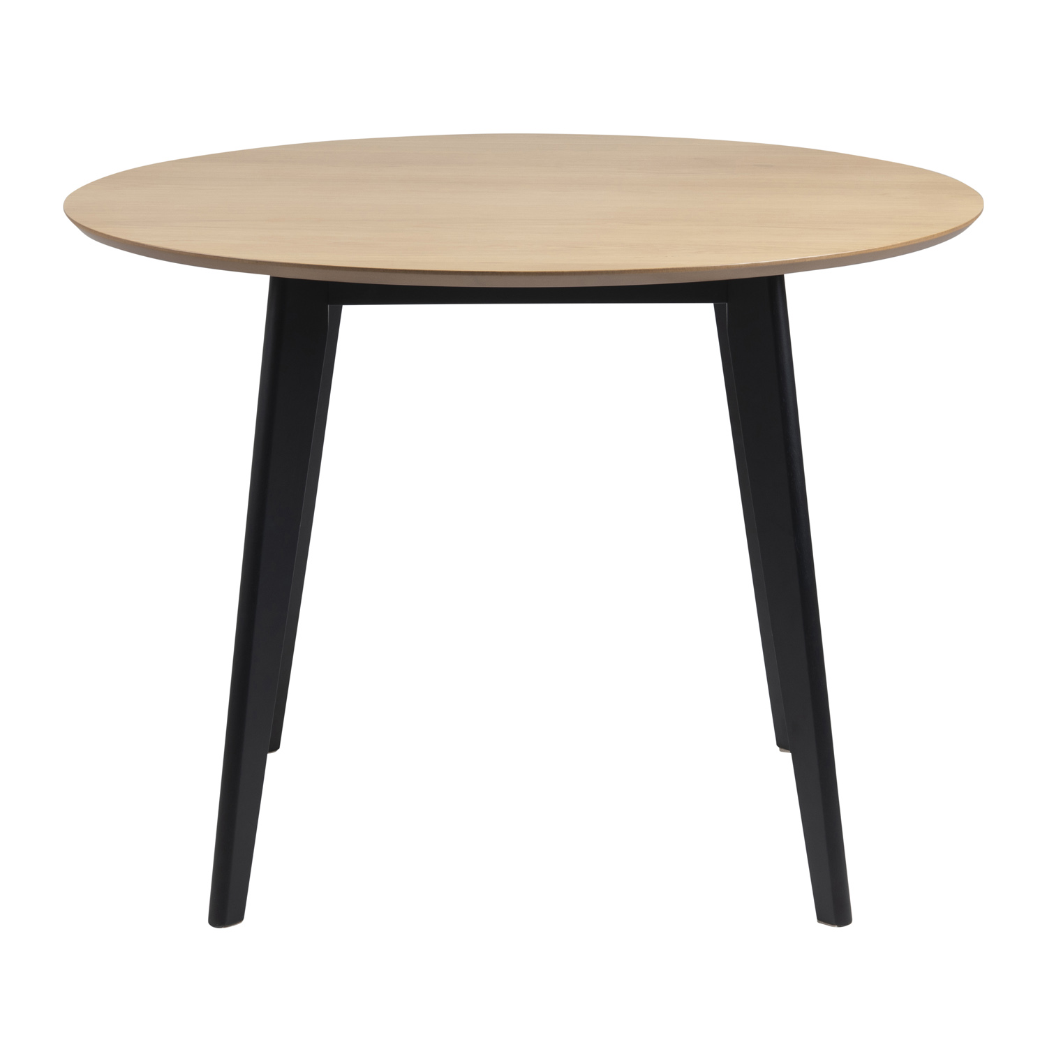 ACT NORDIC Roxby Matbord - Naturlig / Svart Ekfanér / Gummiträ, Runt (Ø 105 cm) – Act Nordic – natur matbord