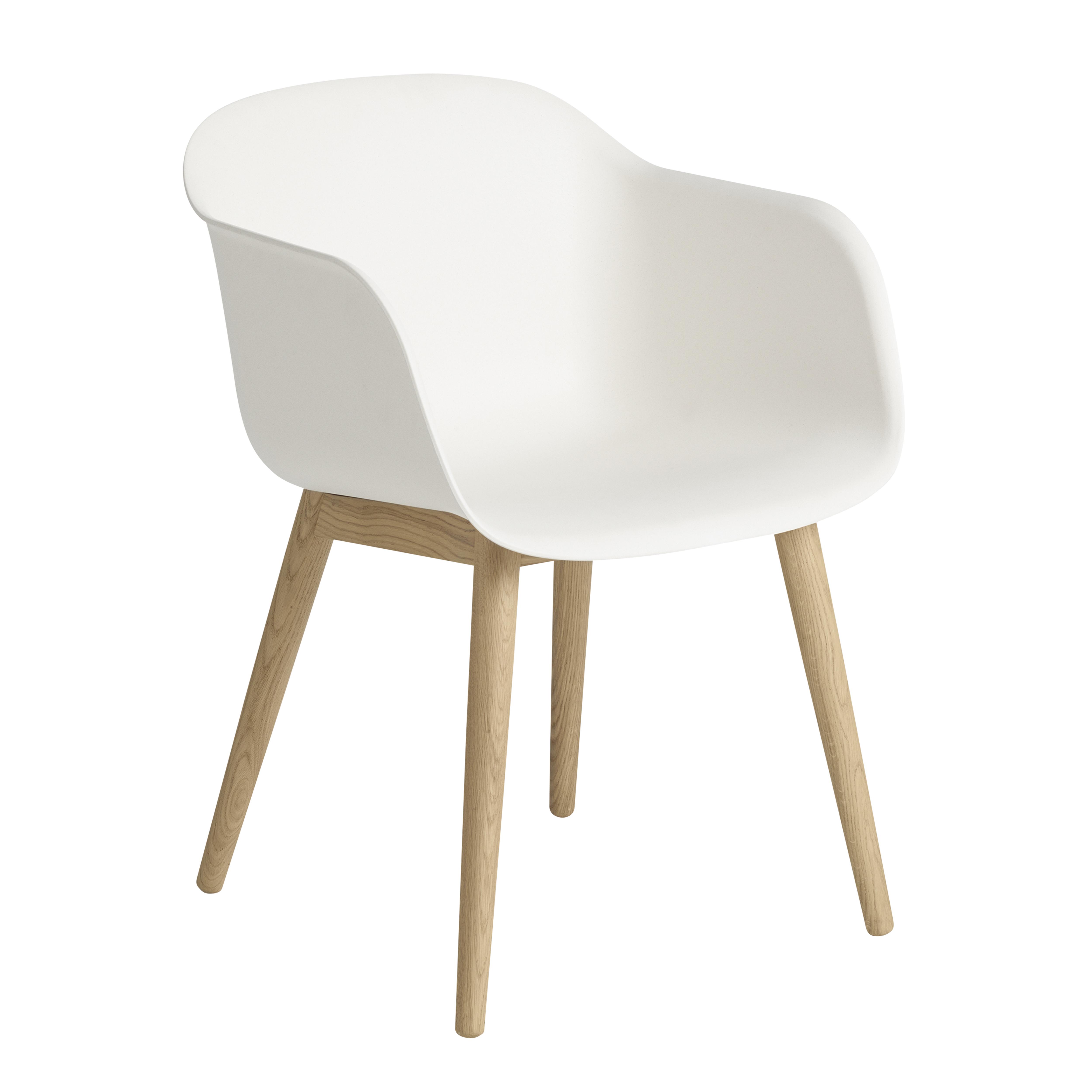 Fiber Armchair med träben, Natural white-Oak – Muuto – vit fåtöljer