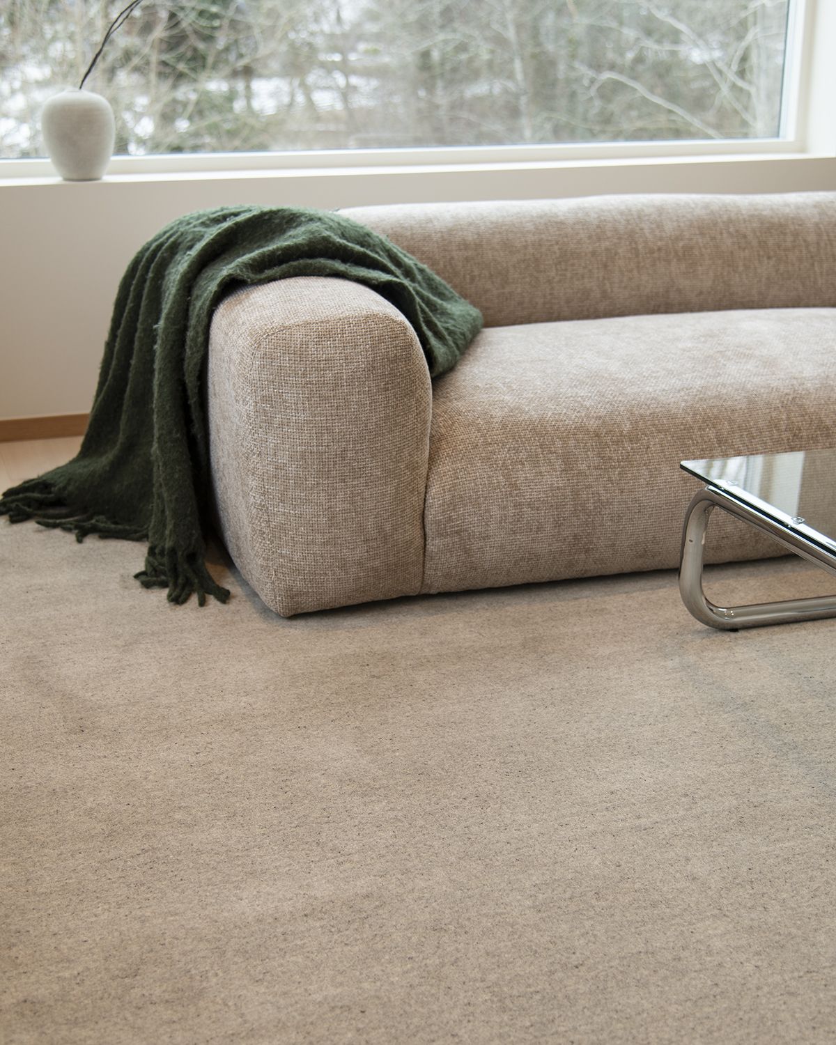 Muddus beige - handvävd ullmatta – Kilands – beige mattor