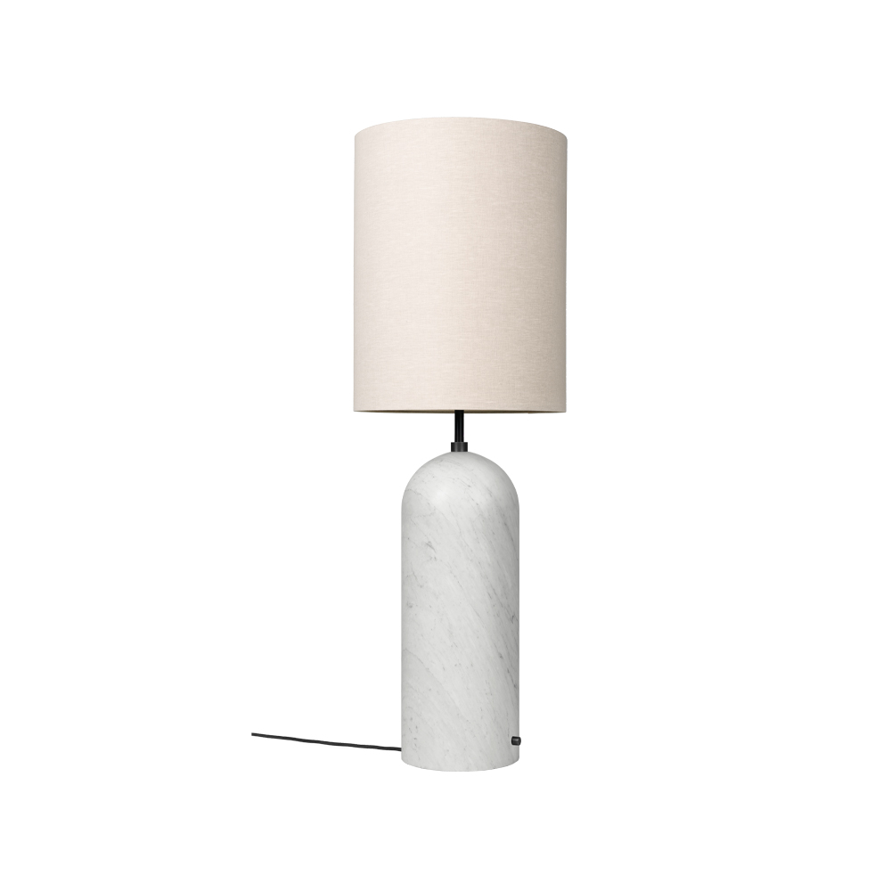 Gravity XL golvlampa, vit marmor/canvas, high – GUBI – vit golvlampor