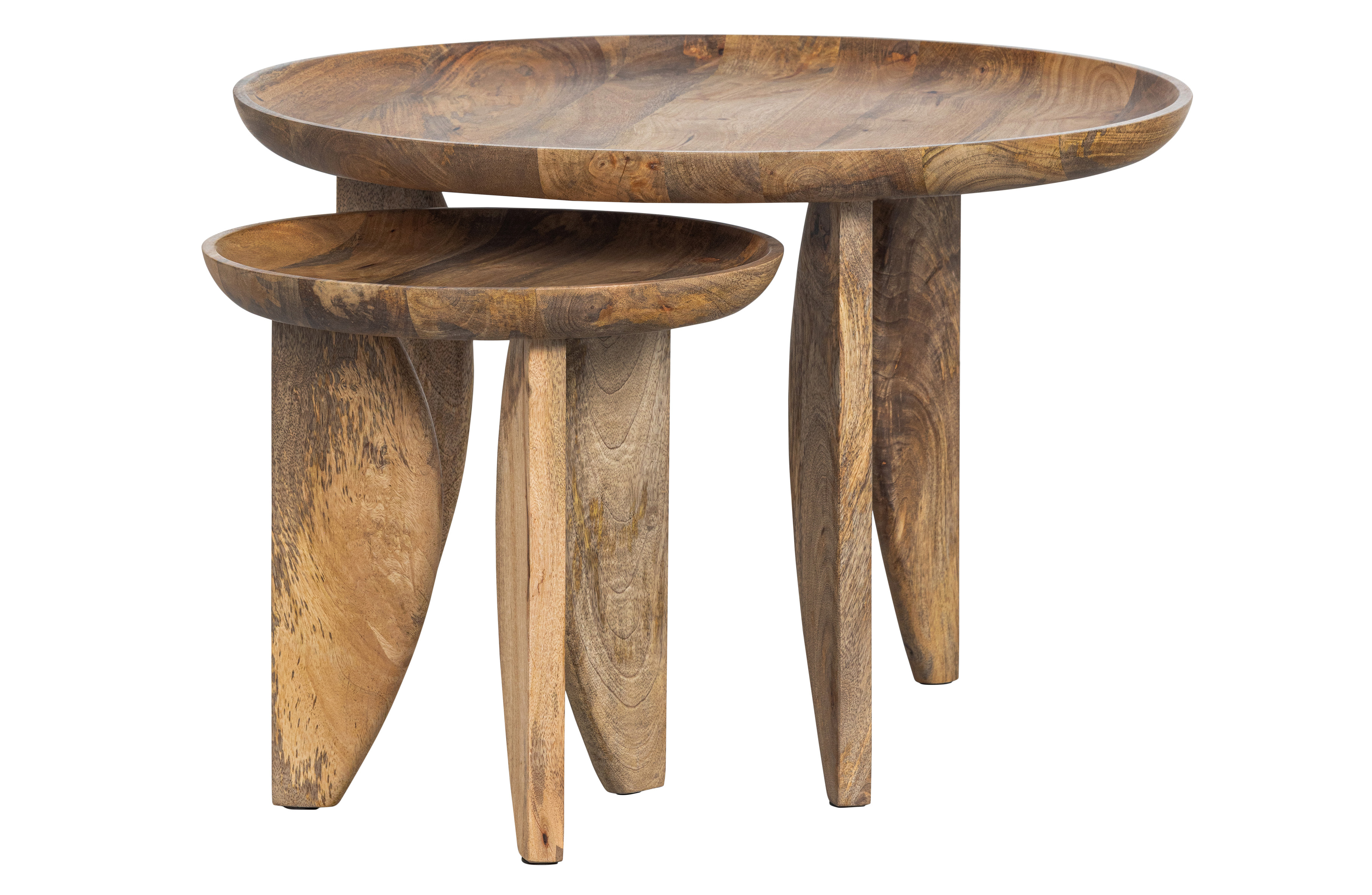 VTWONEN High Heels sidobord, runt - naturligt mangoträ (set med 2) – WOOOD – orange side tables