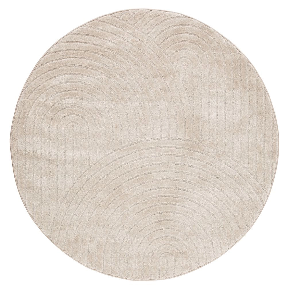 Lior Linne Rund – Se Mattor – beige mattor