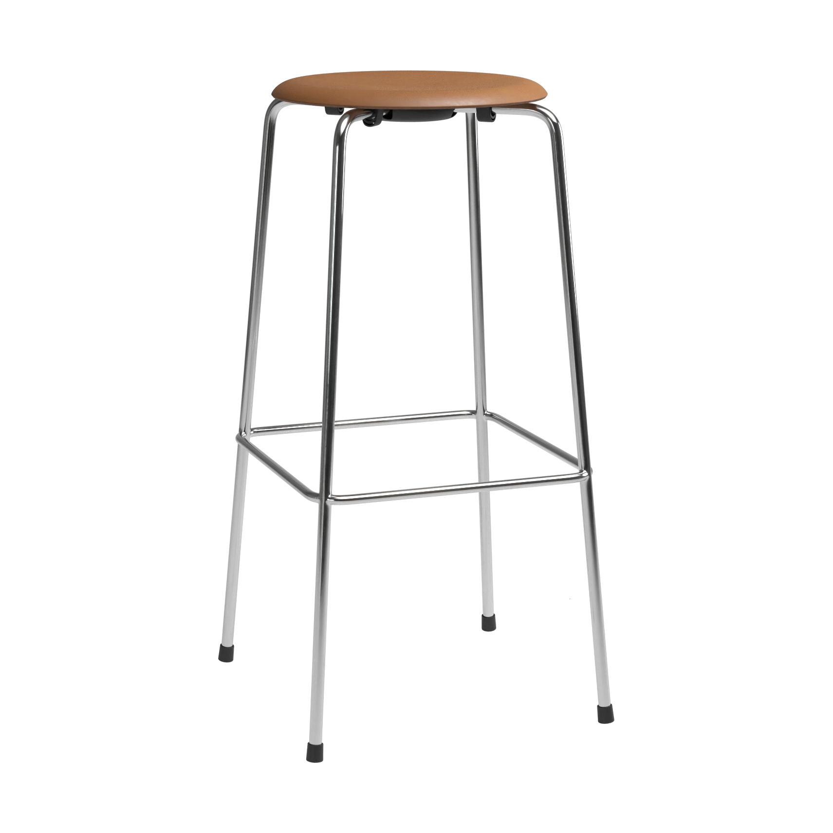 High Dot barpall, Wild läder walnut-krom – Fritz Hansen – brun bar stools