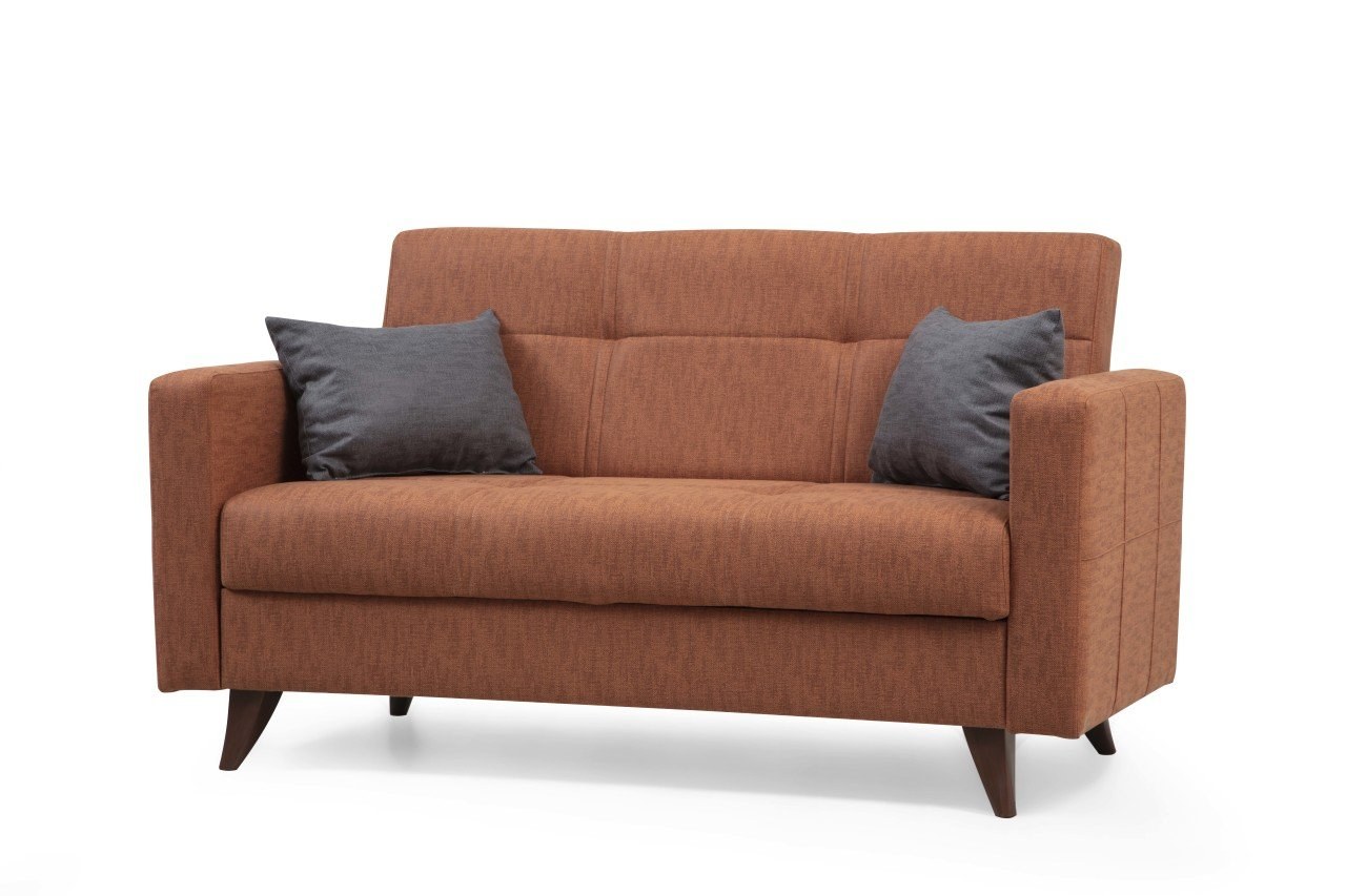 NORDVÄRK Polya - Kakelröd 2-personers bäddsoffa – textile (red, wood soffor