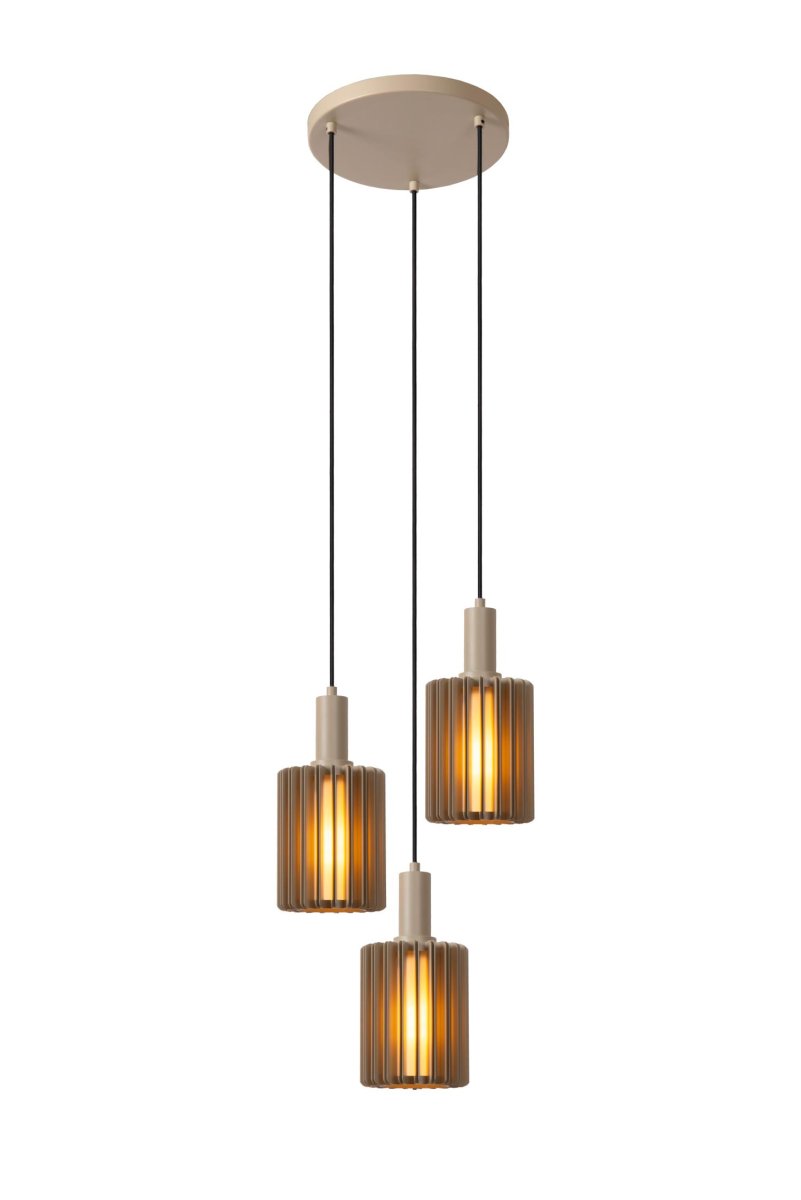 Lambres Ø40 taklampa – Lucide – aluminum (gold, metal ribs pendant lamps