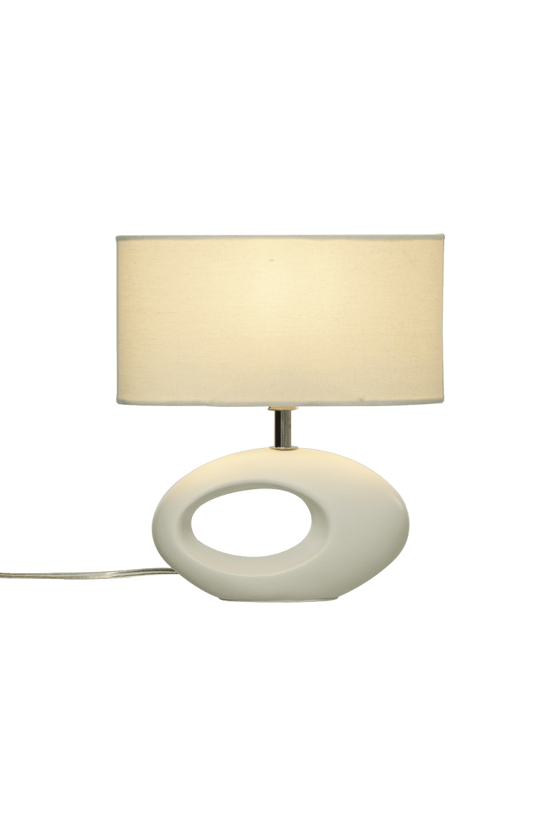 Olina 24cm bordslampa – Aneta Lighting – ceramic (white, textile bordslampor