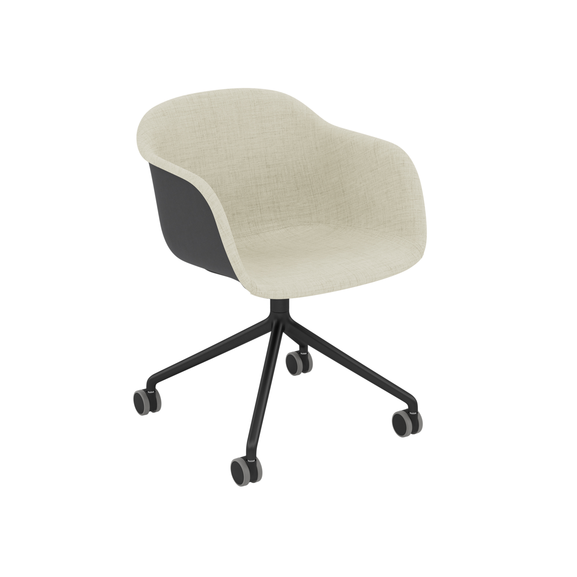 Fiber Armchair Front Uph Swivel Base W Castors – Muuto