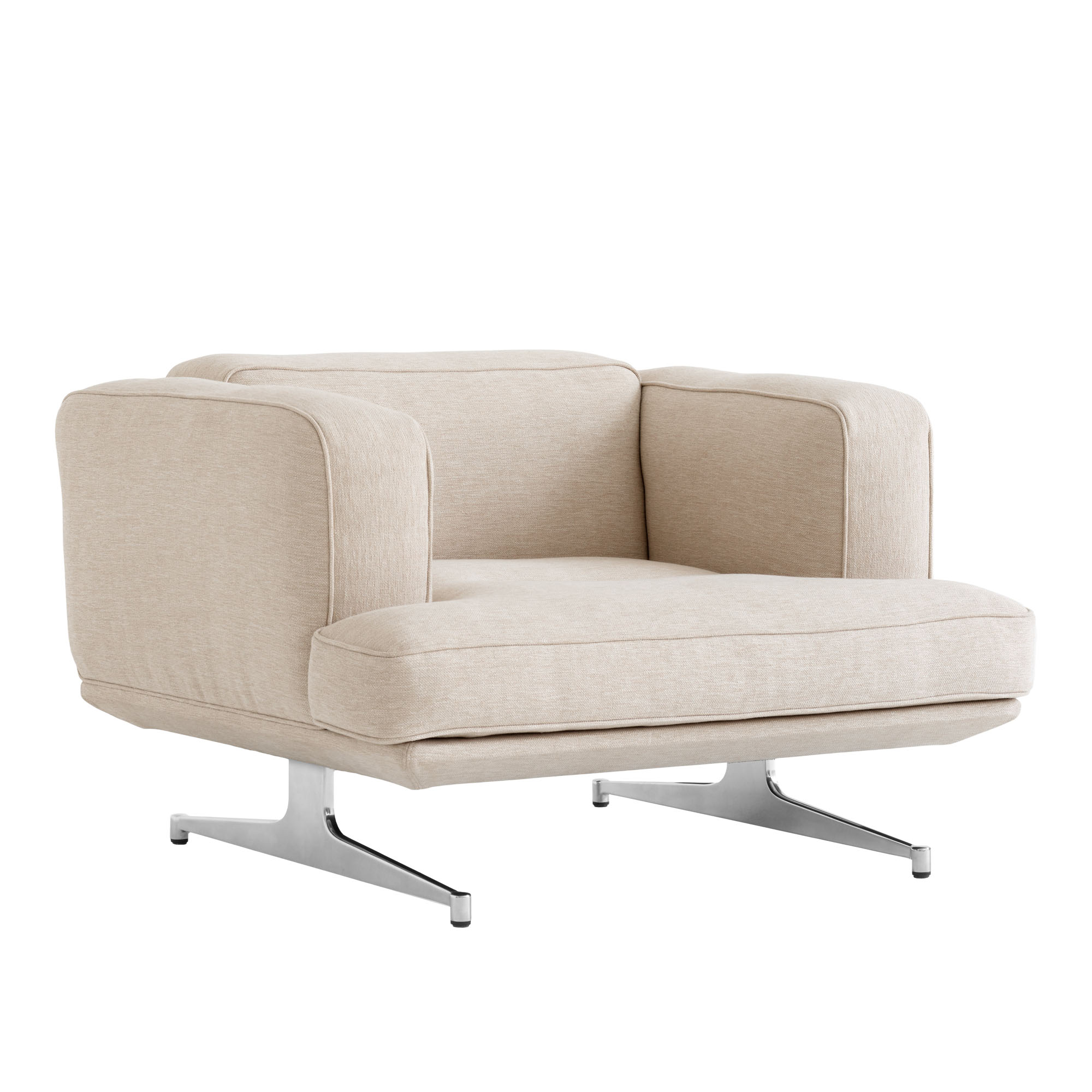Inland AV21 1-sits soffa polerad aluminium ben – &Tradition – beige fåtöljer