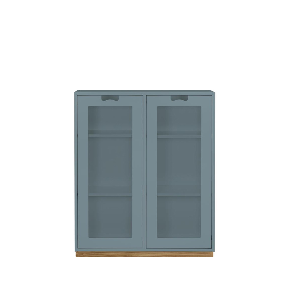 Snö E vitrinskåp, nordic blue, eksockel, dj.42 cm – Asplund – blå display cabinets