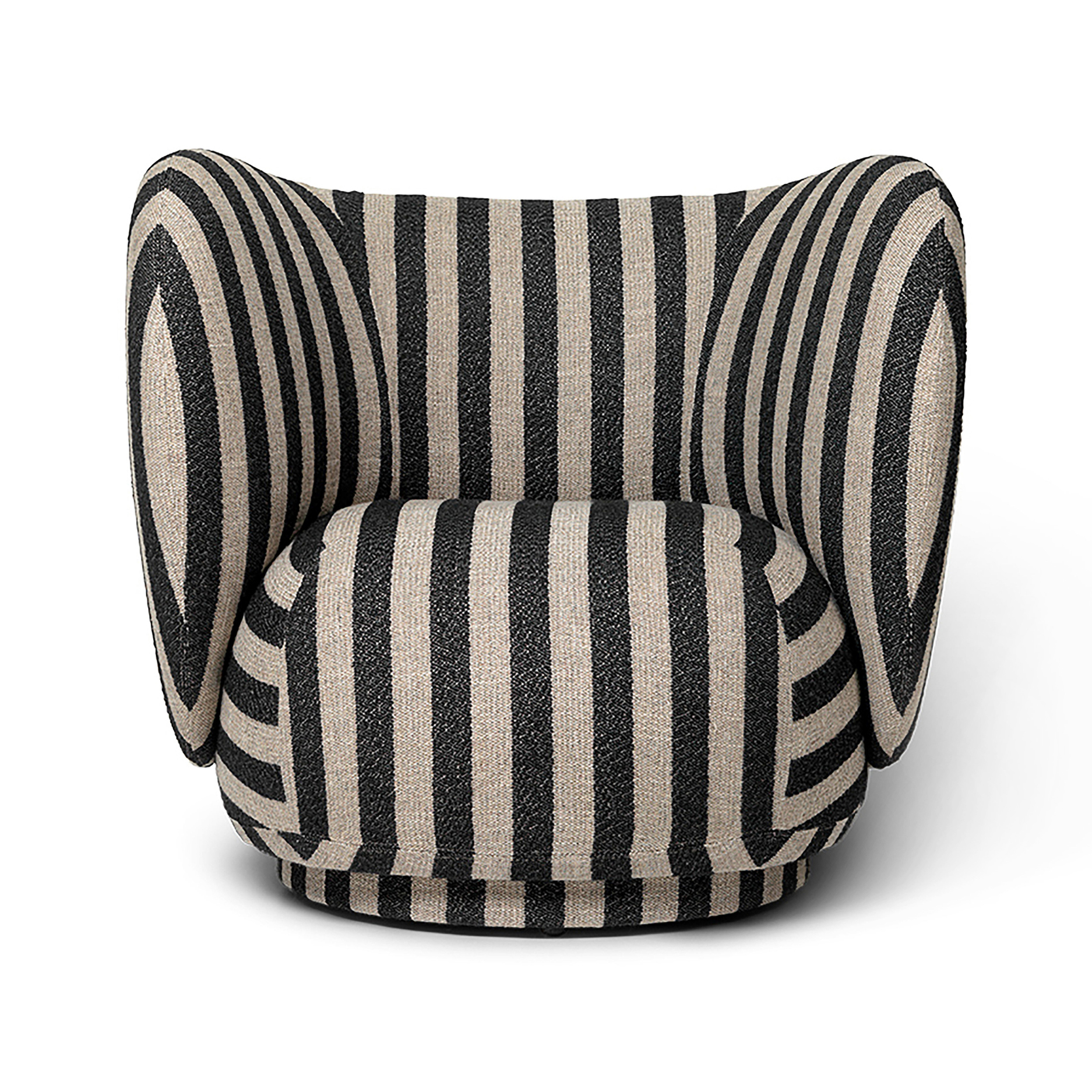 Rico lounge chair fåtölj, Louisiana sand black – Ferm Living – beige lounge chairs