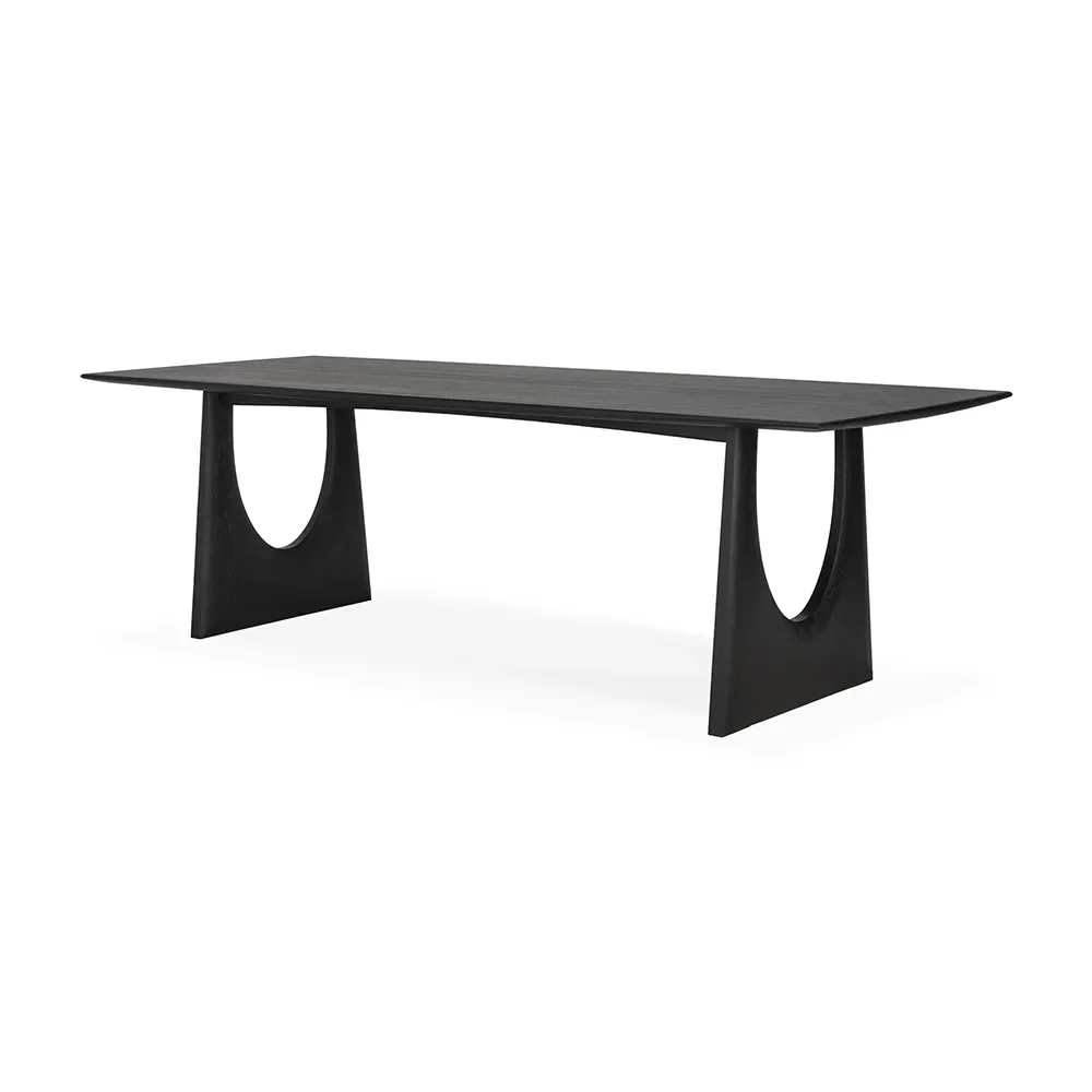 Geometric Matbord 100x250 cm Svart ek – Ethnicraft – svart matbord