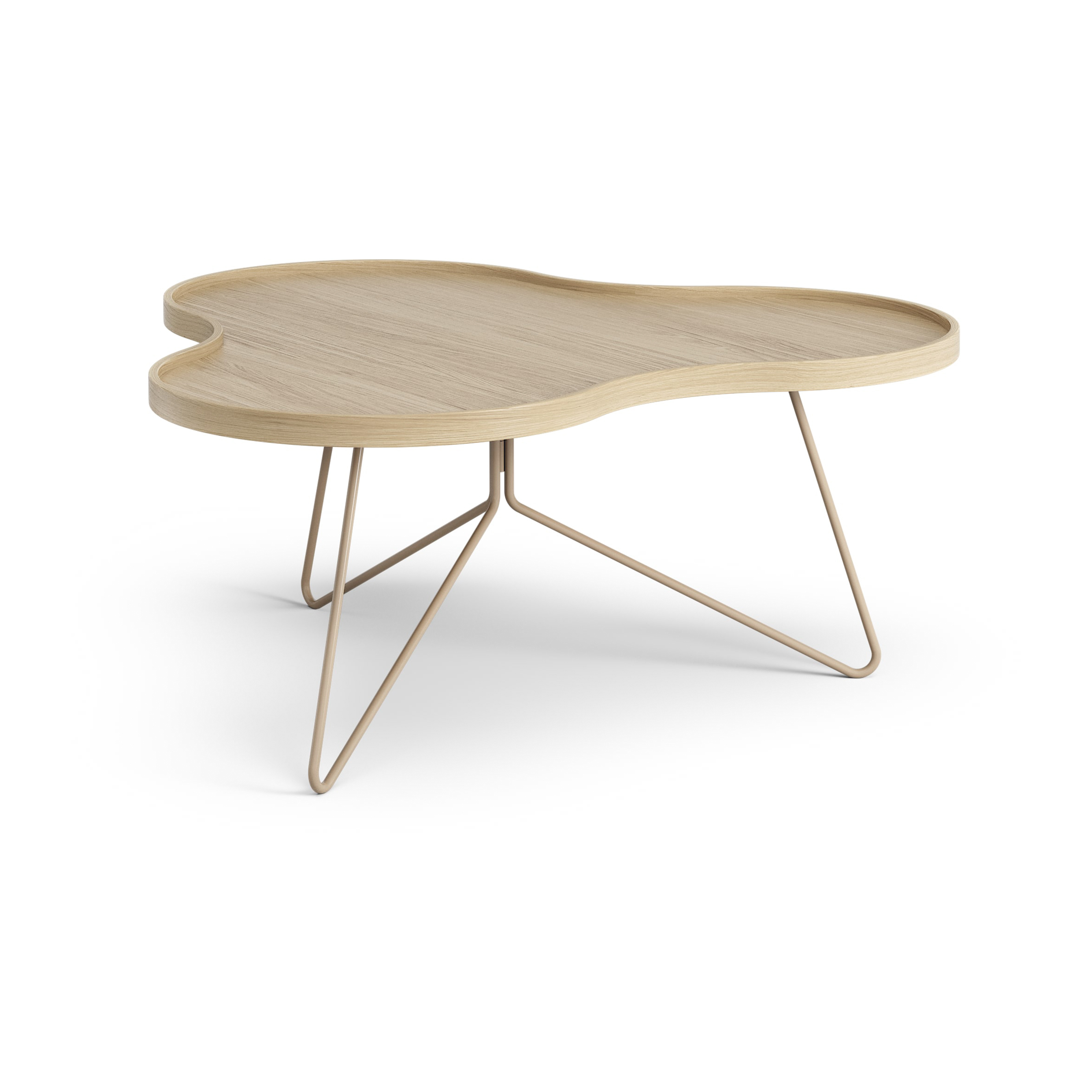 Flower mono bord 84x90 cm, H39 Ek lackad-nutmeg RAL1019 – Swedese – beige soffbord