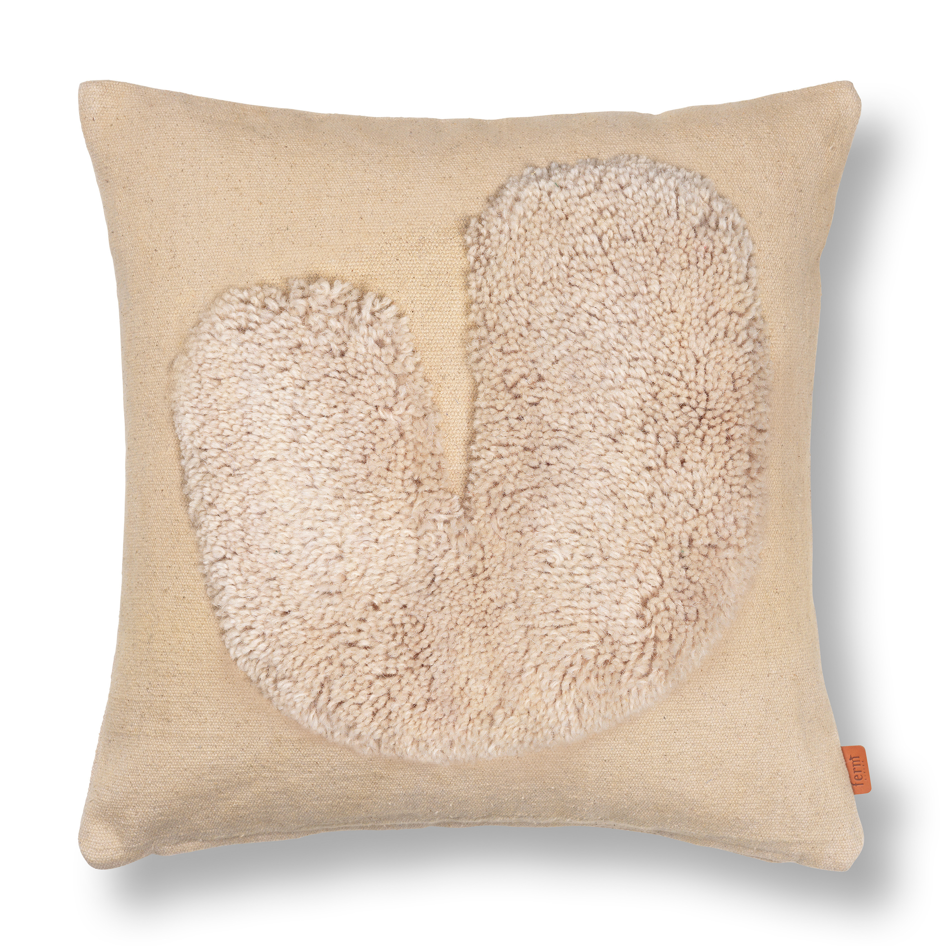 Lay kudde 50x50 cm, Sand / Off-white – Ferm Living – beige prydnadskuddar