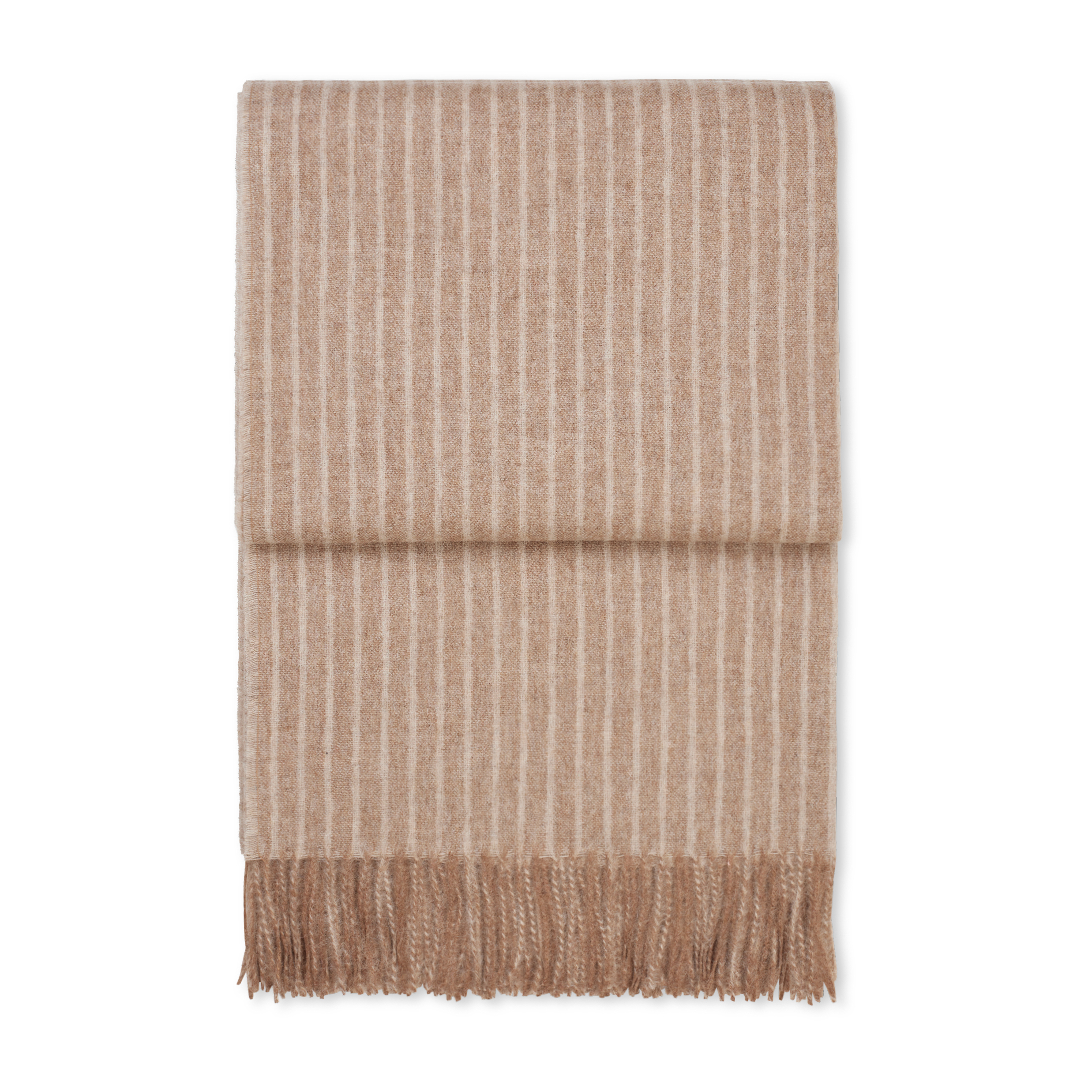 Stripes pläd 130x200 cm, Camel – Elvang Denmark – beige filtar