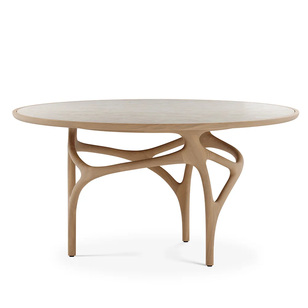 Cena matbord 150 cm lackad ek / beige quartzite – Ethnicraft – quartzite (beige, lacquered oak matbord