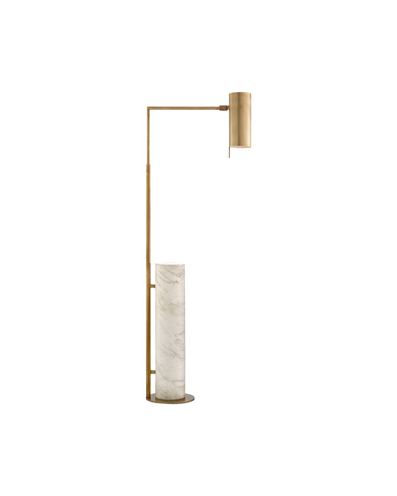 Alma golvlampa antik mässing/vit – Visual Comfort – antique brass golvlampor