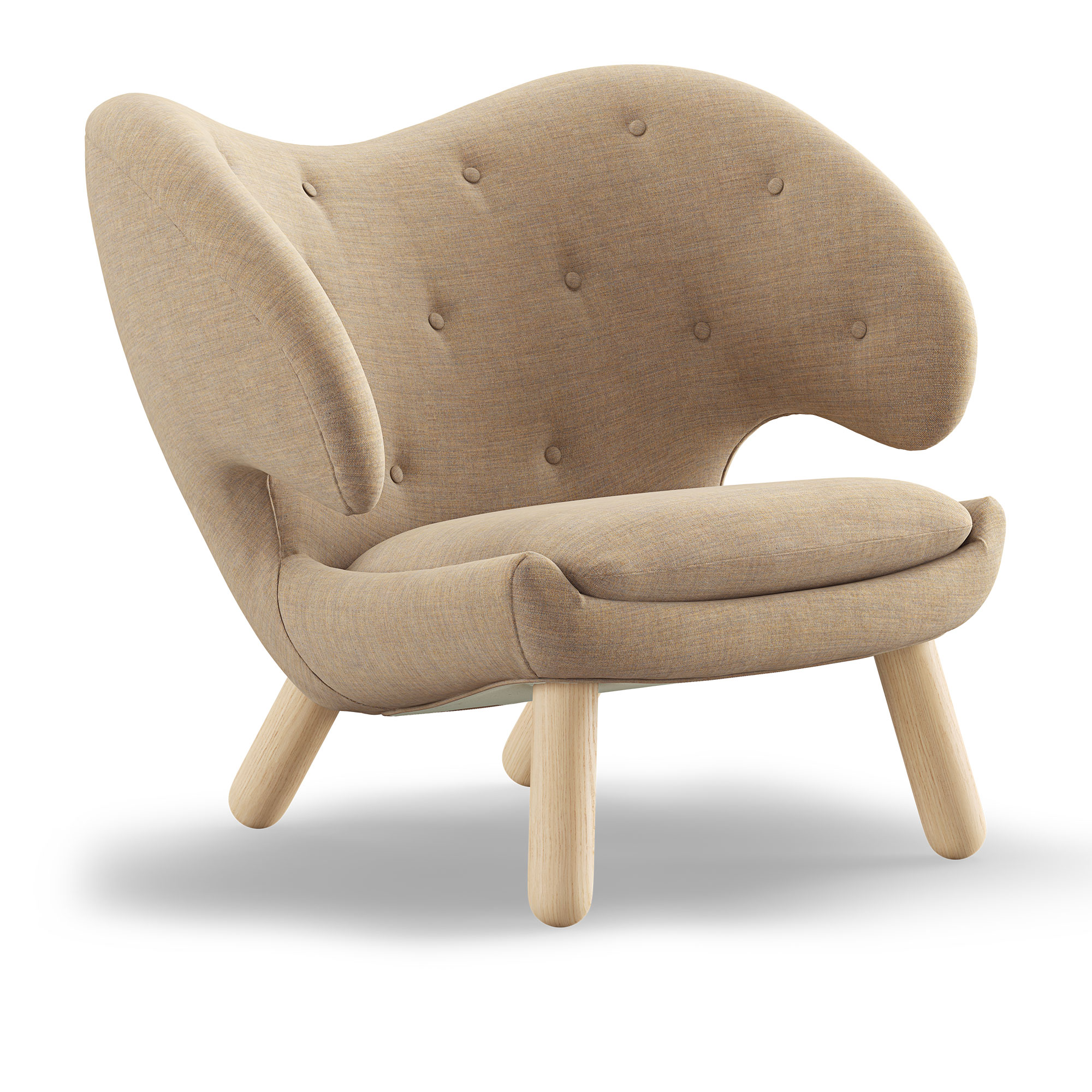 Pelican fåtölj Clear oiled oak – House of Finn Juhl – beige fåtöljer