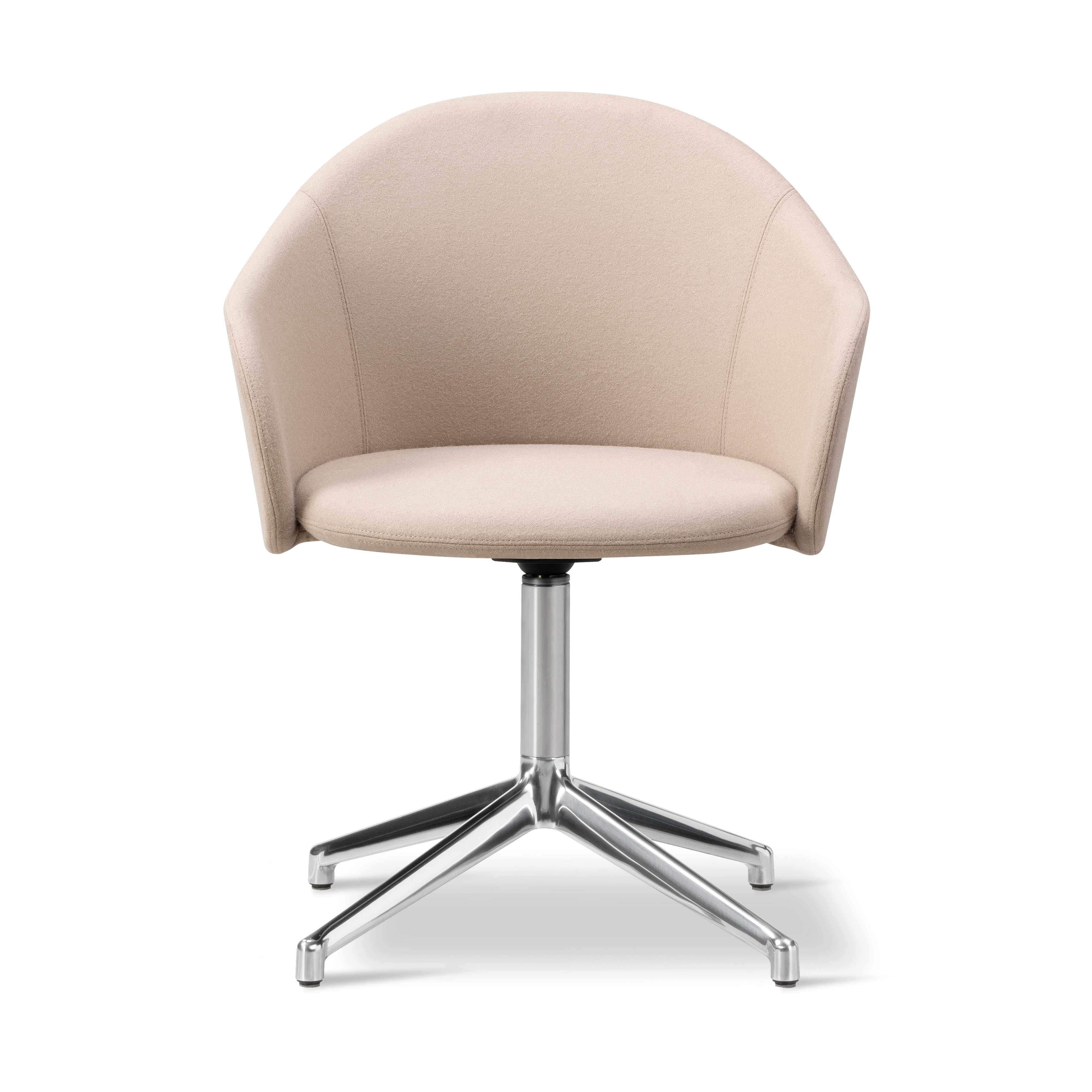 Gomo Armchair kontorsstol swivel base 4-star, Blazer CUZ47 Fairfield-polerad aluminium – Fredericia Furniture – beige