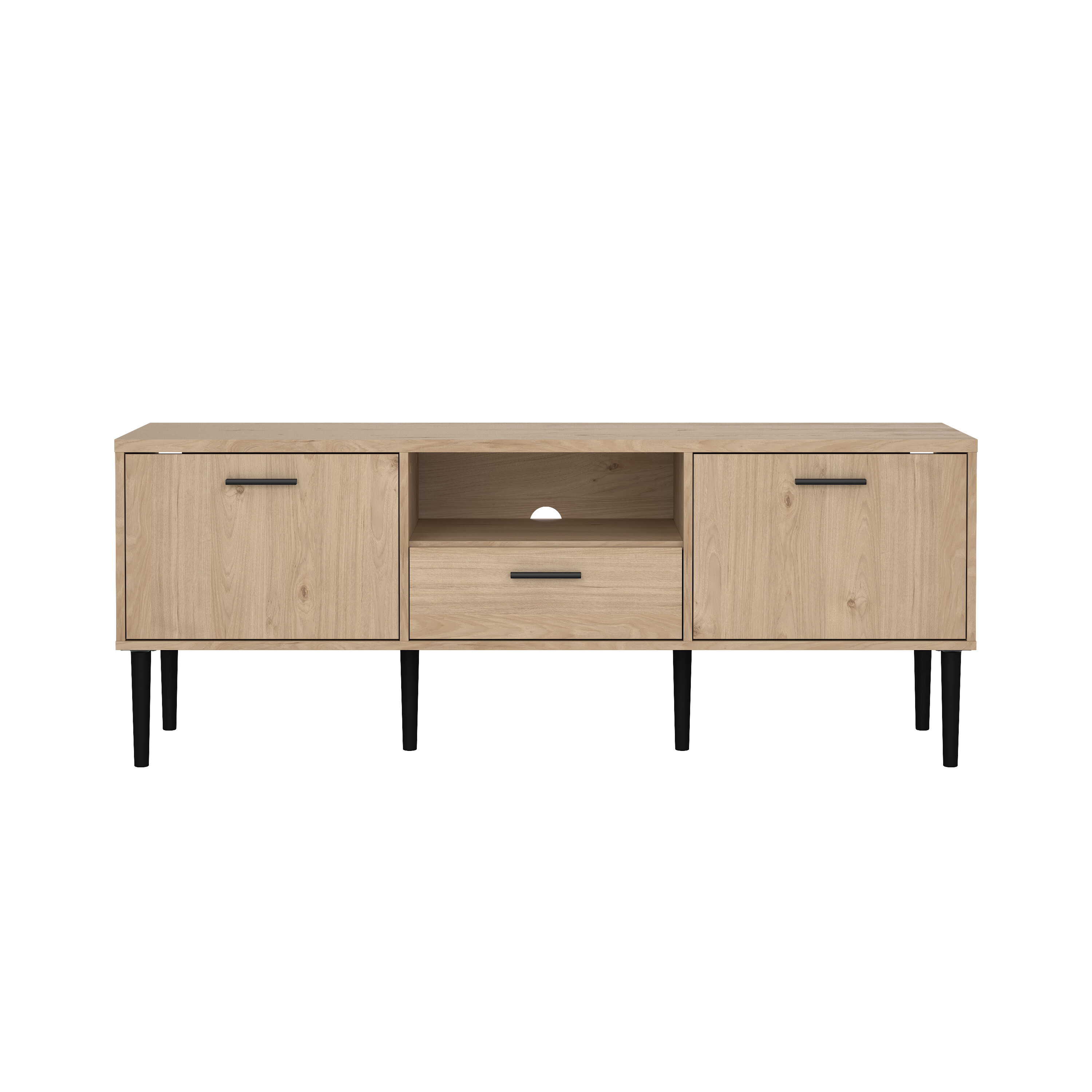 TVILUM Media TV-bord, med 2 dörrar, 1 fack, 2 hyllor, 1 låda - Jackson Hickory folie (147,5x39,8) – Tvilum – jackson tv
