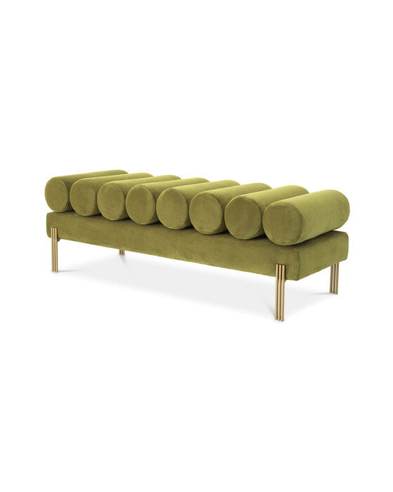 Oxley bänk savona vintage green velvet – Eichholtz – savona vintage green benches